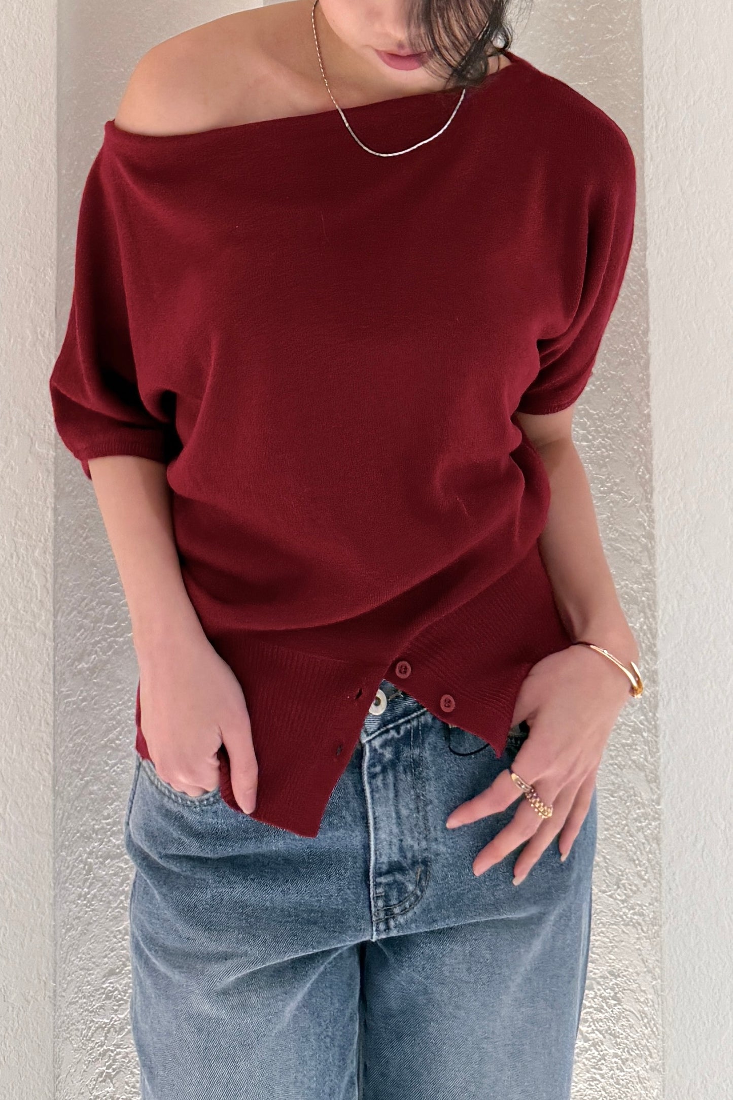 𝐅𝐞𝐛 One Shoulder Soft Knit