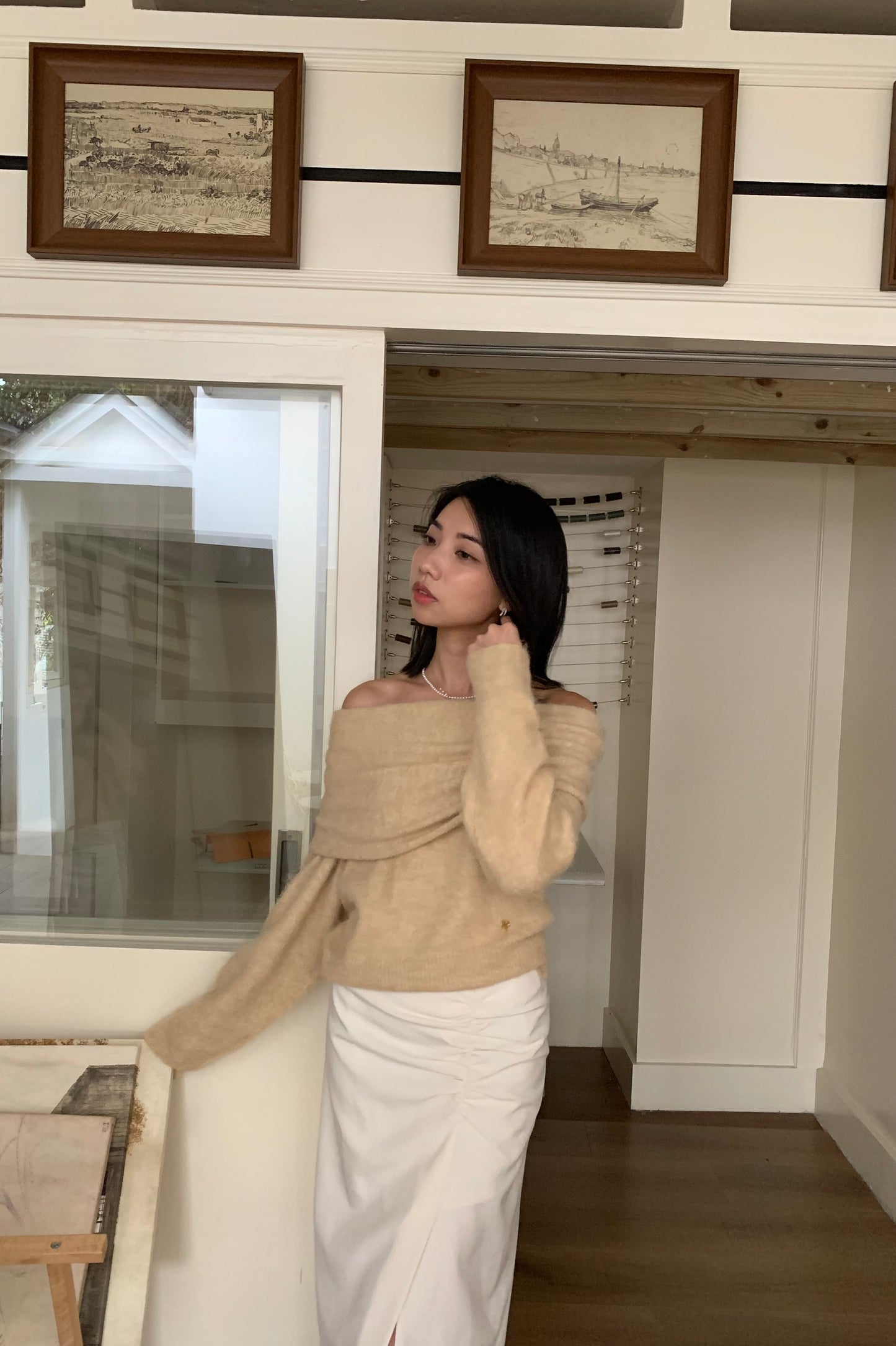 𝐍𝐨𝐯 Fluff Off-Shoulder Knit