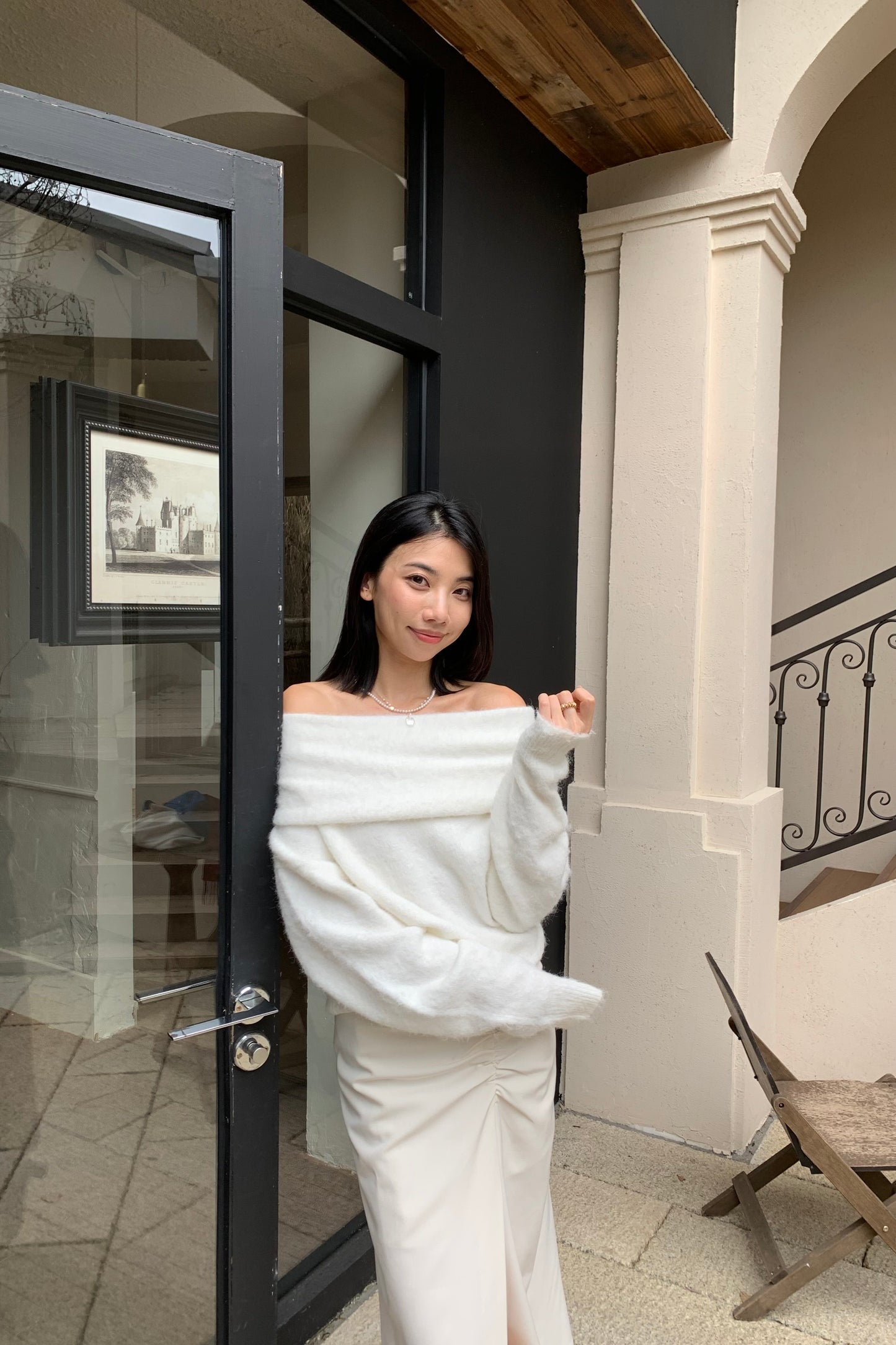 𝐍𝐨𝐯 Fluff Off-Shoulder Knit