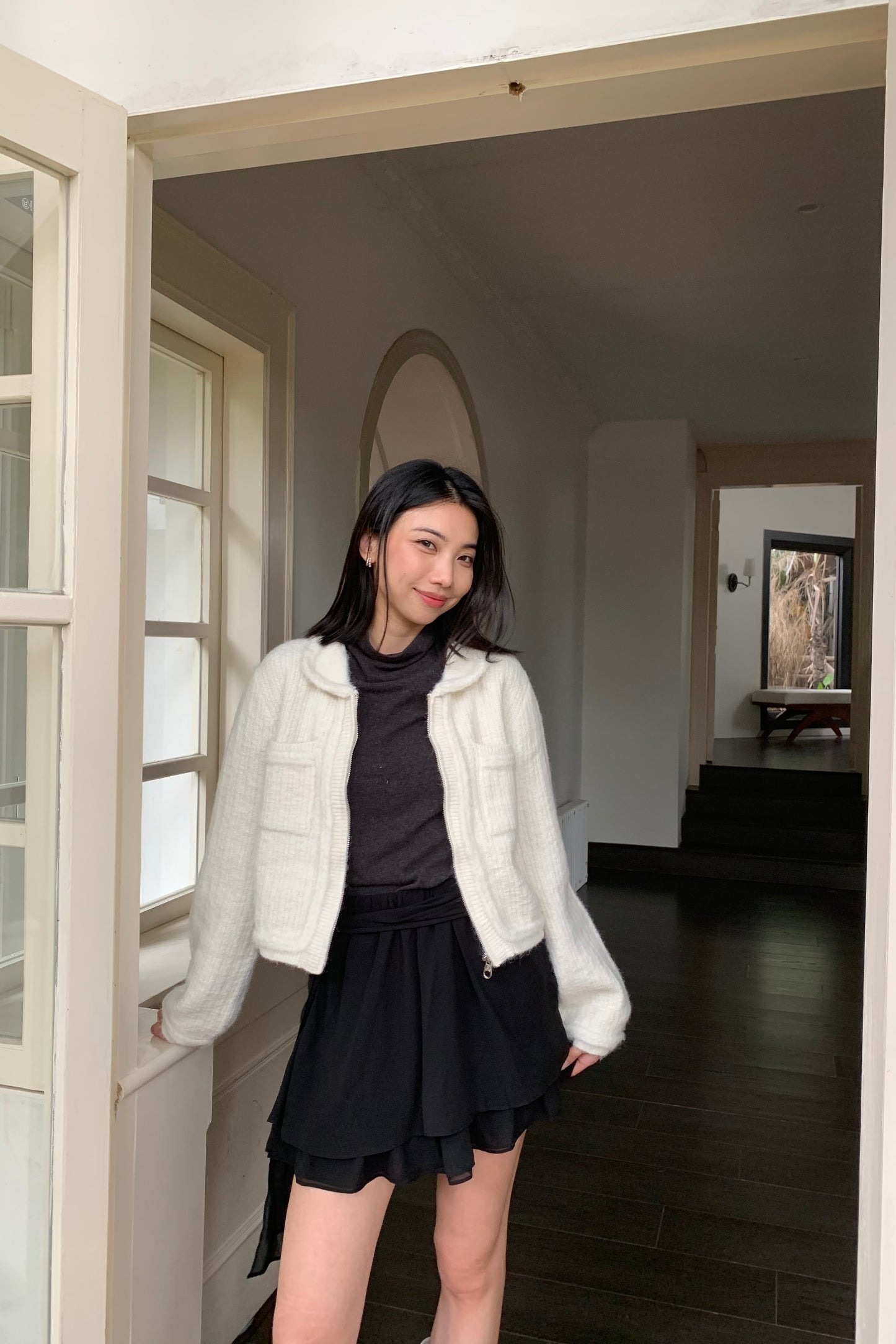 𝐍𝐨𝐯 Textured Cropped Cardigan 【Light-wool】