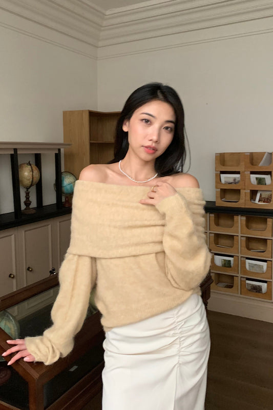 𝐍𝐨𝐯 Fluff Off-Shoulder Knit