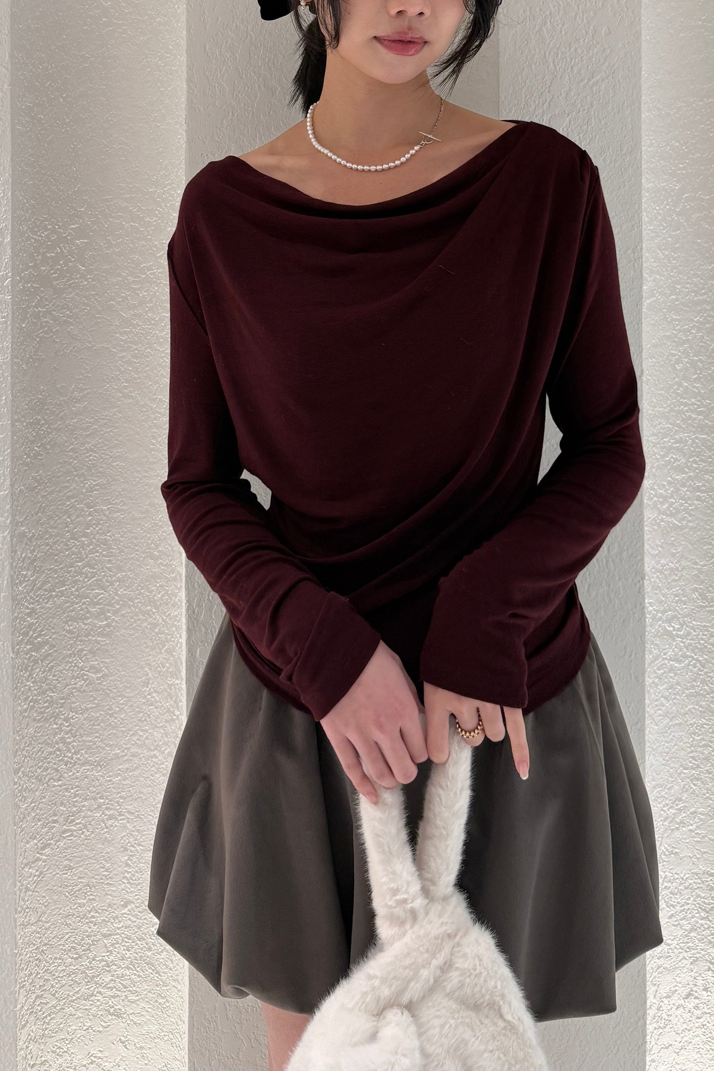 𝐃𝐞𝐜 【Kedi Made】  Lunare Drape Top Long Sleeves 〖升級材質〗