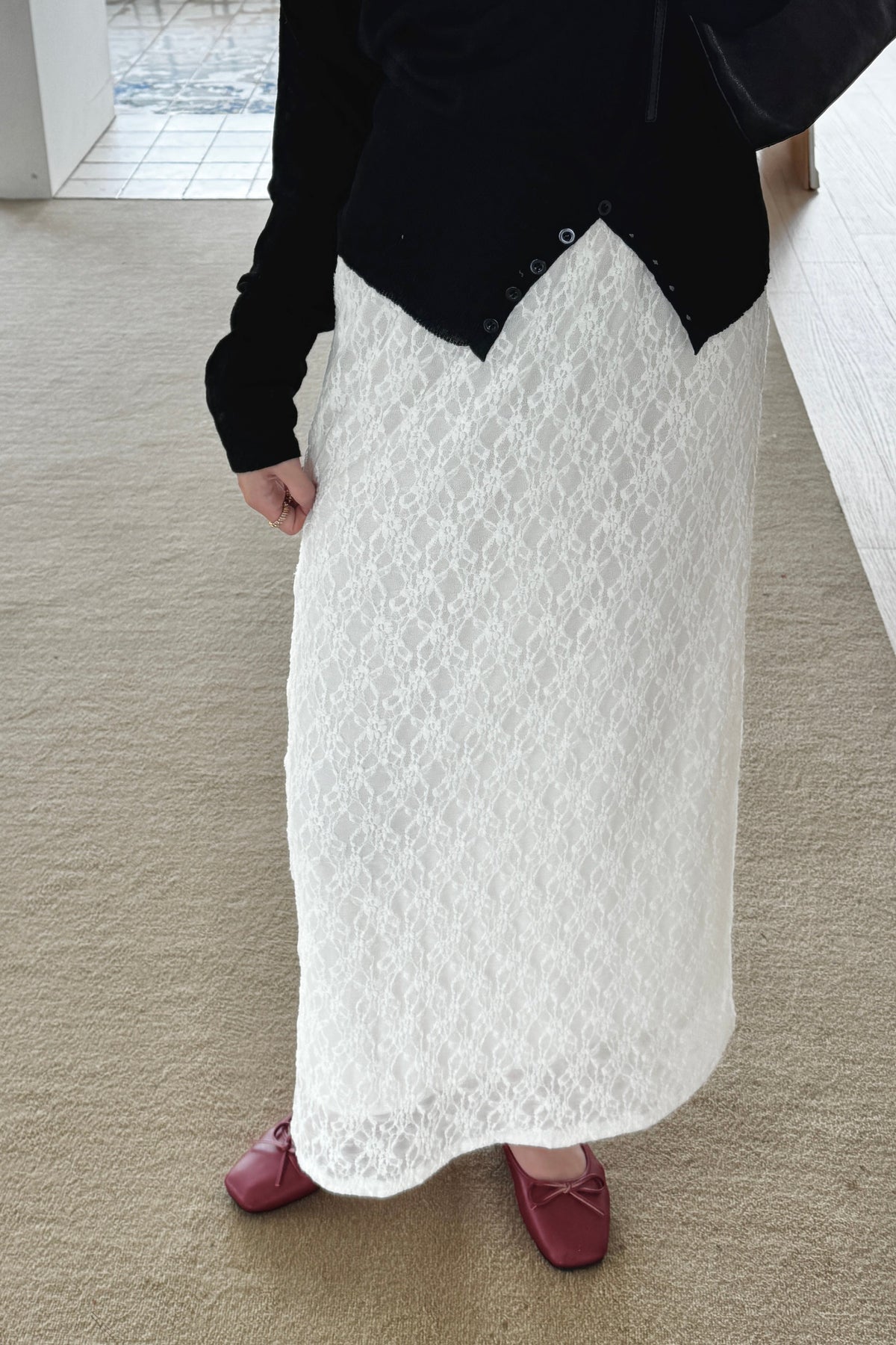 KR 𝐒𝐞𝐩【Feminine Pick】Bare Shoulder Sheer Knit