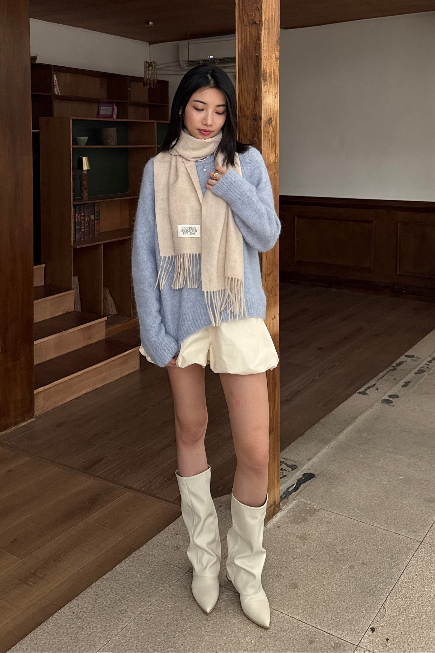 𝐃𝐞𝐜 𝐊𝐞𝐝𝐢 𝐱 𝐓𝐡𝐞 𝐊𝐨𝐫𝐧𝐞𝐫 Sleeves Heel Boots - Ivory