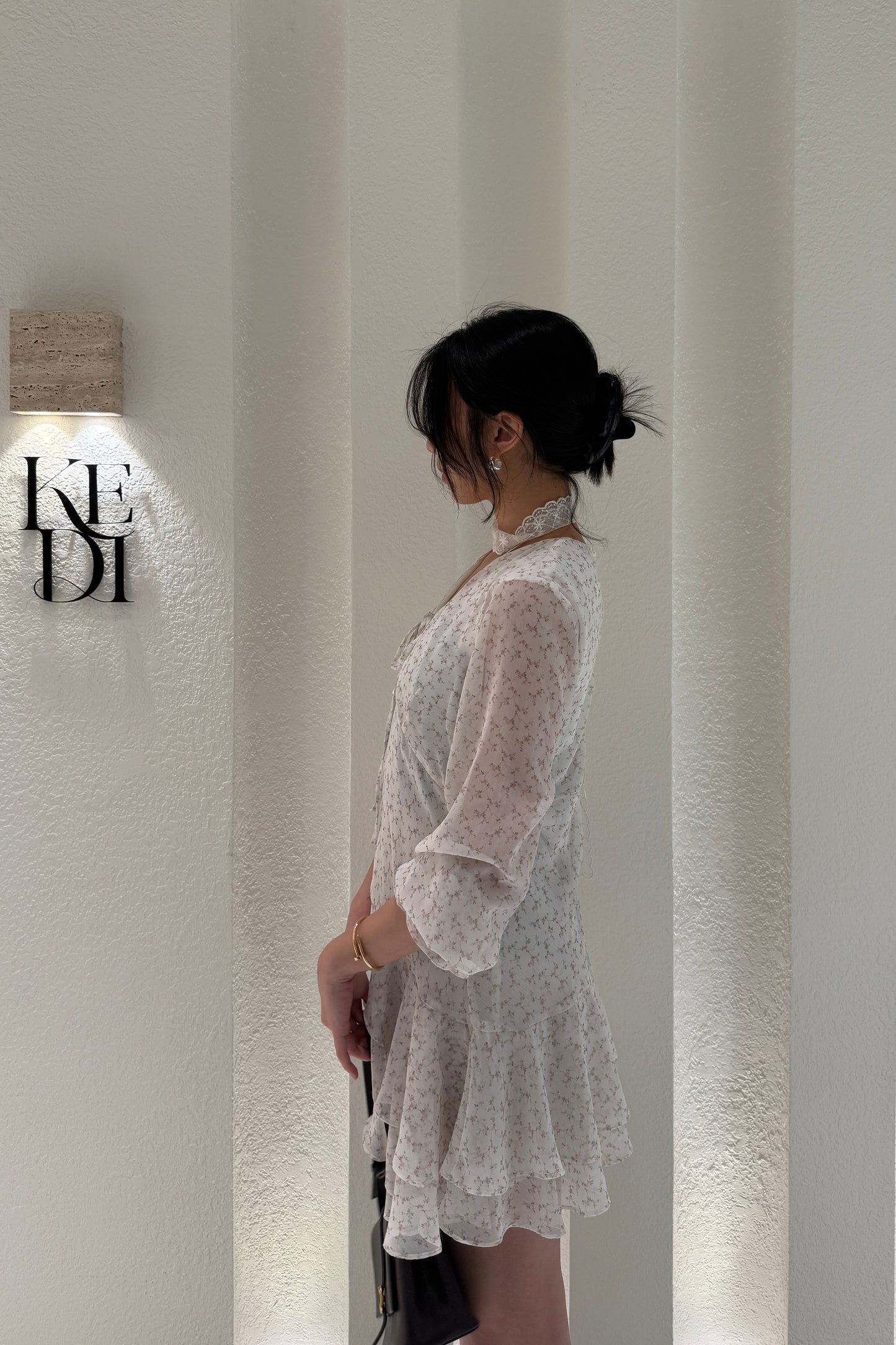 𝐌𝐚𝐫🇰🇷 〖法式感〗 Noir Fleur Dress