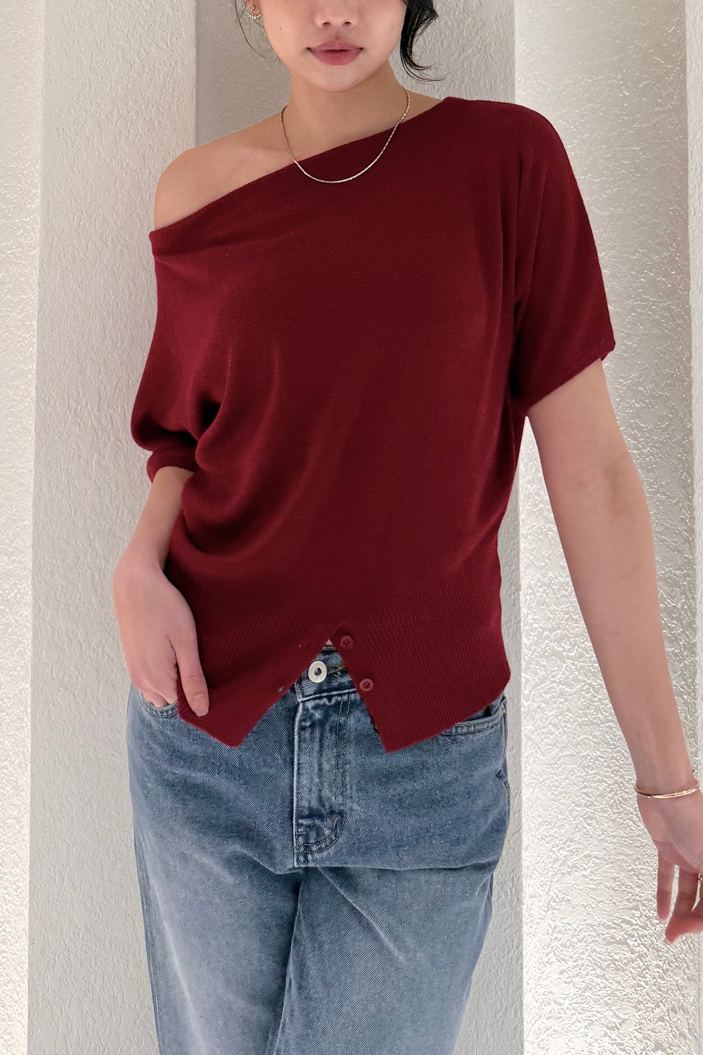 𝐅𝐞𝐛 One Shoulder Soft Knit