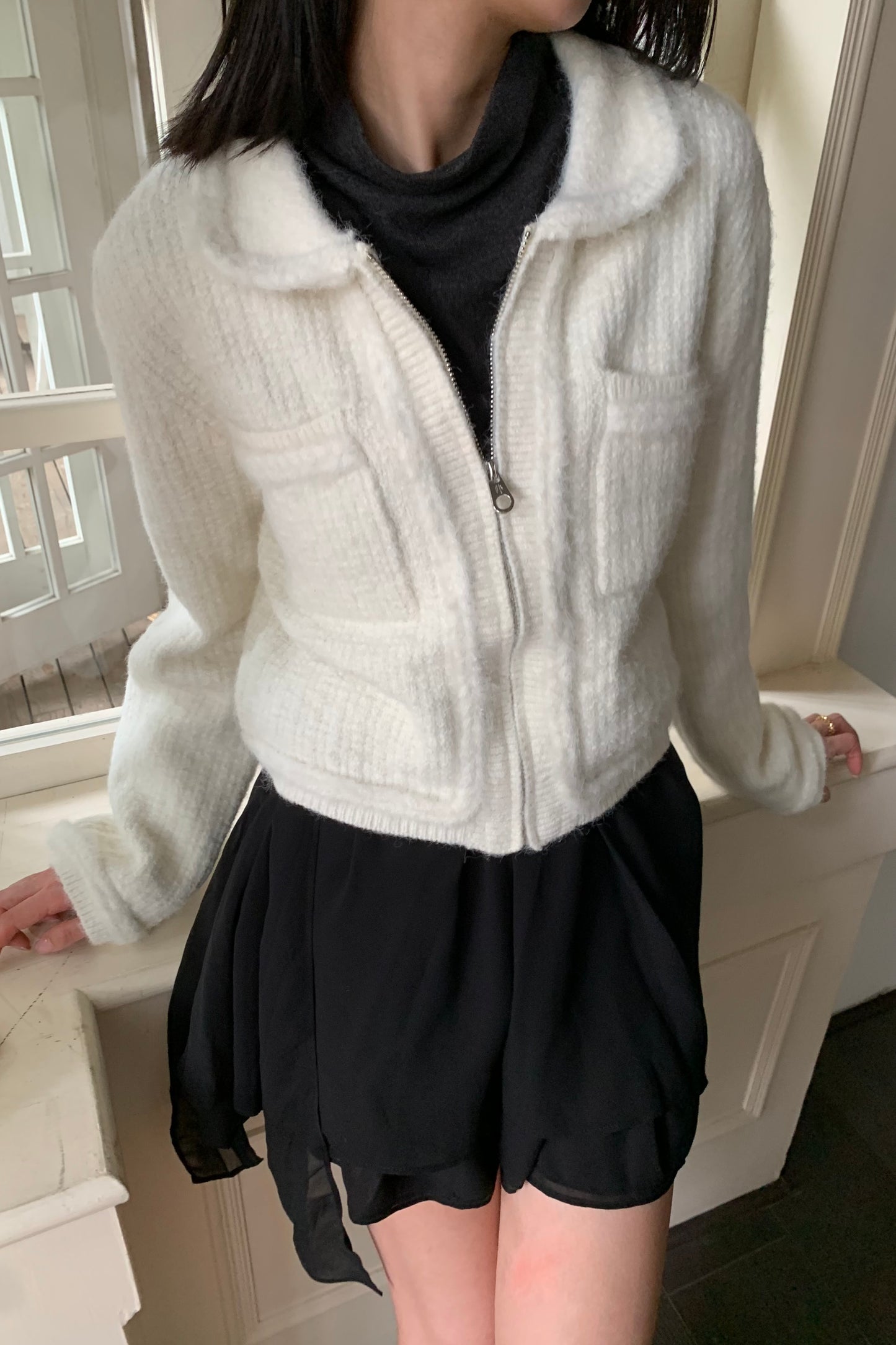 𝐍𝐨𝐯 Textured Cropped Cardigan 【Light-wool】