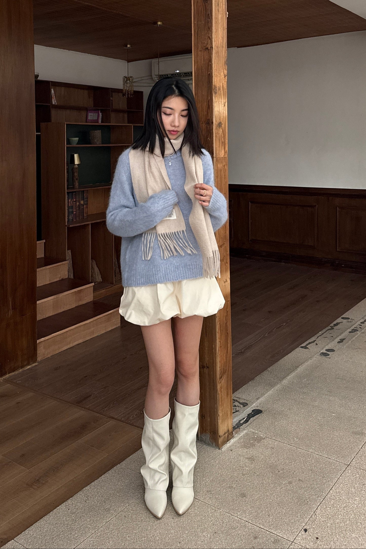 𝐃𝐞𝐜 𝐊𝐞𝐝𝐢 𝐱 𝐓𝐡𝐞 𝐊𝐨𝐫𝐧𝐞𝐫 Sleeves Heel Boots - Ivory