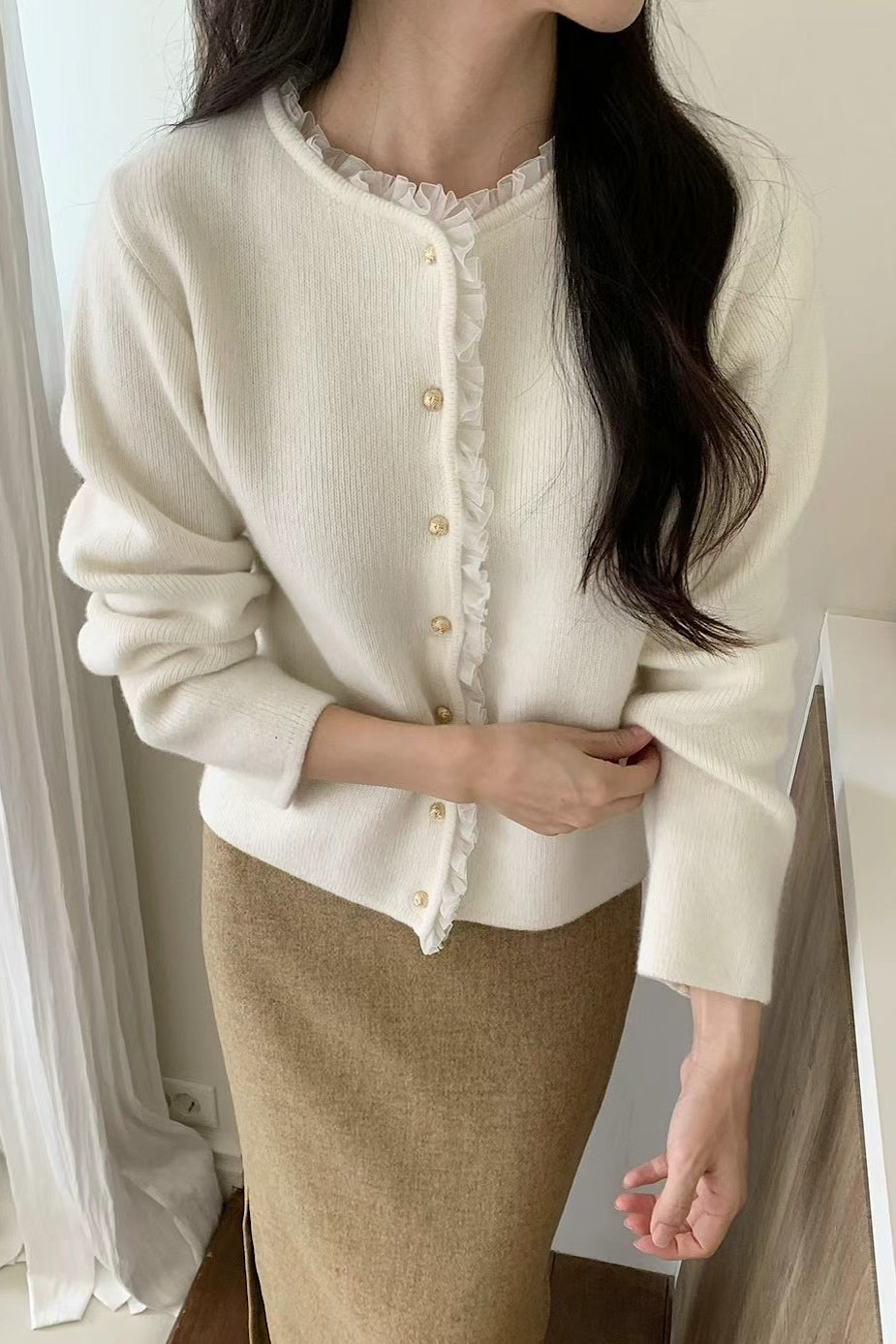 𝐅𝐚𝐥𝐥🍁 Cashmere Ruffle Cardigan