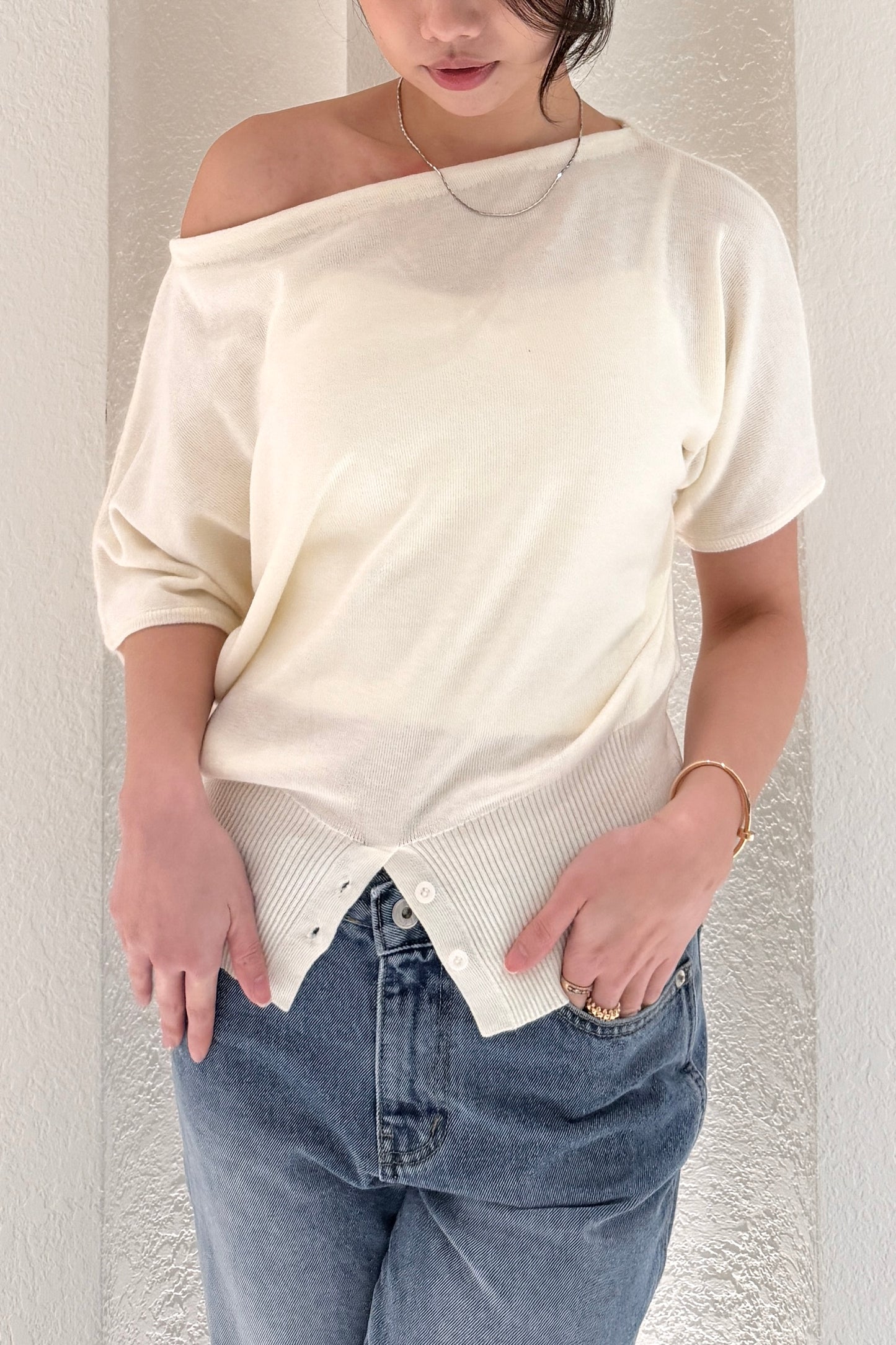 𝐅𝐞𝐛 One Shoulder Soft Knit
