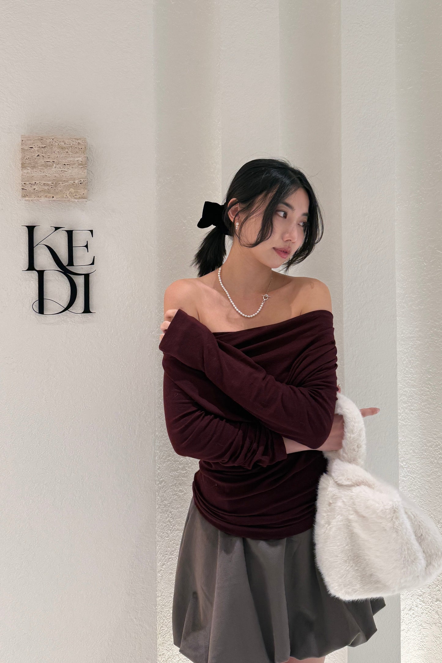 𝐃𝐞𝐜 【Kedi Made】  Lunare Drape Top Long Sleeves 〖升級材質〗