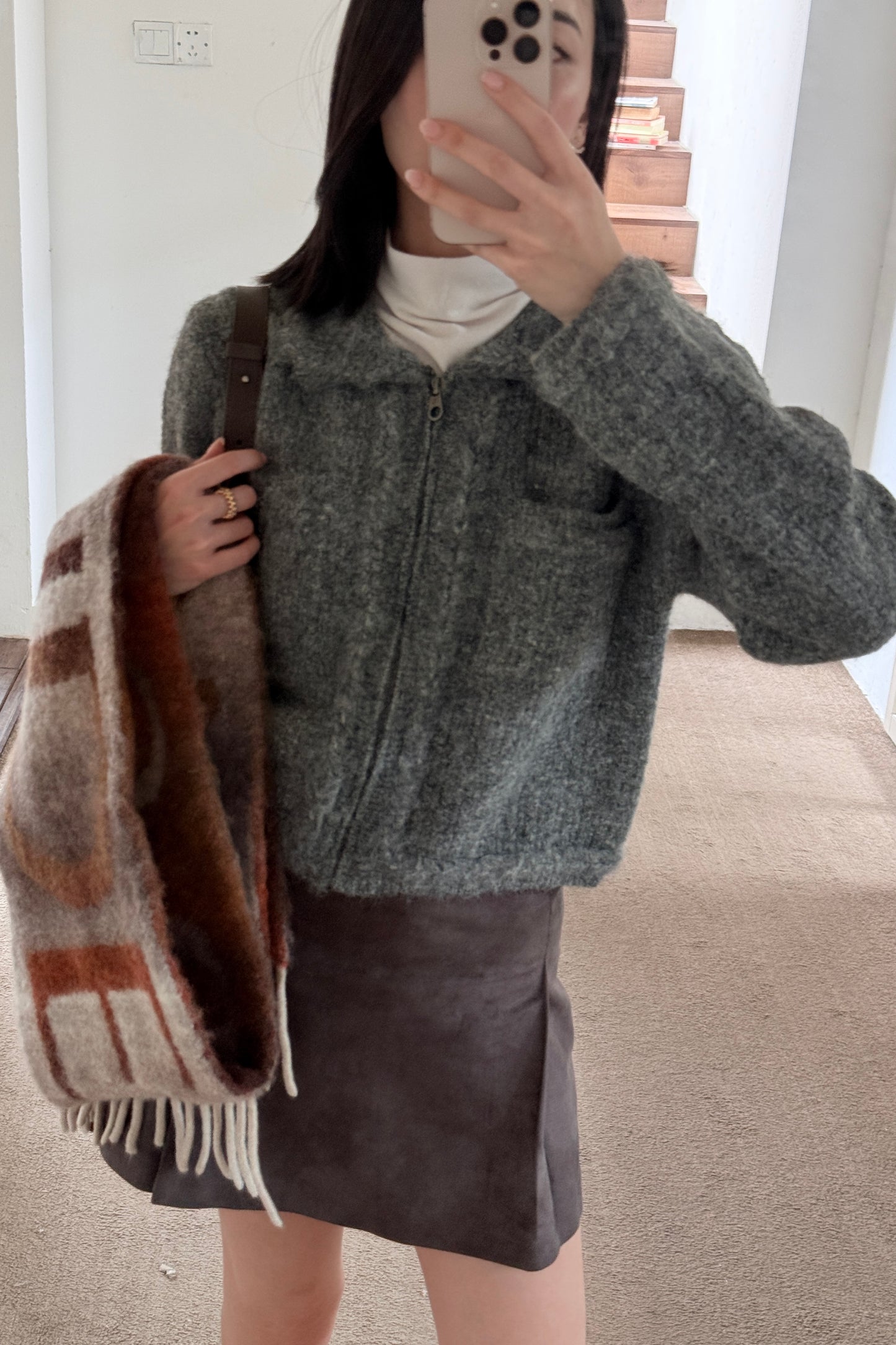 𝐍𝐨𝐯 Textured Cropped Cardigan 【Light-wool】