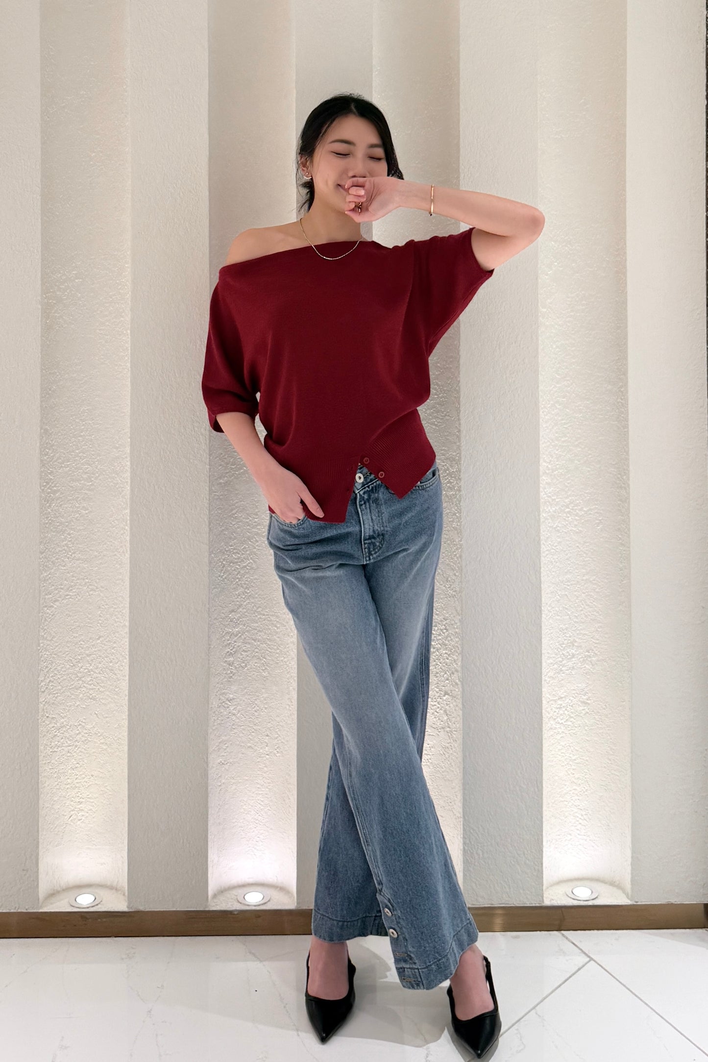 𝐅𝐞𝐛 One Shoulder Soft Knit