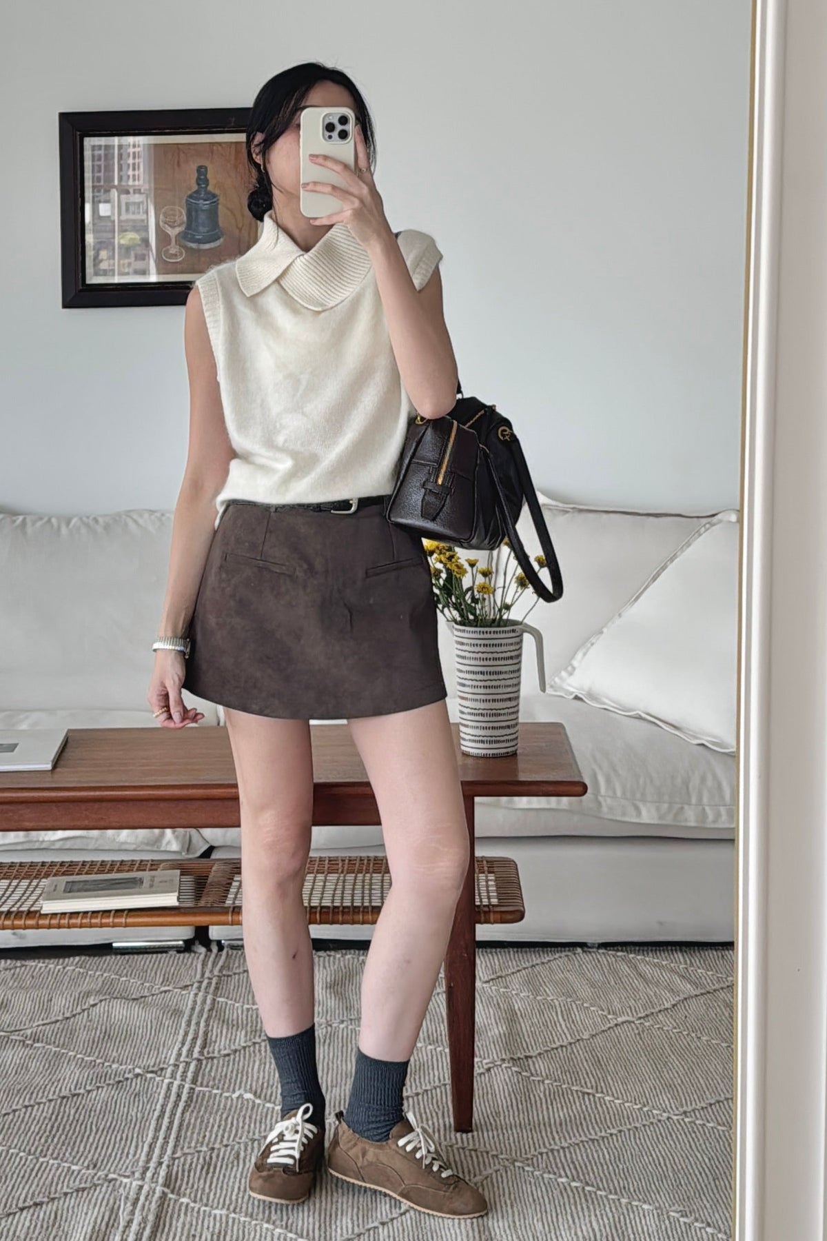 KR 𝐒𝐞𝐩【秋冬必入】Soft Leather Mini Skort