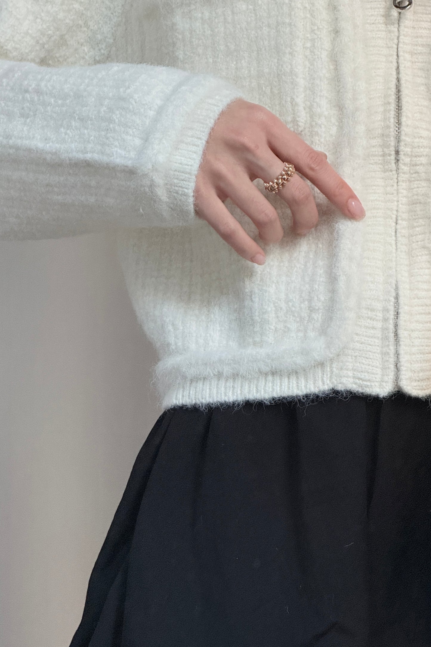 𝐍𝐨𝐯 Textured Cropped Cardigan 【Light-wool】