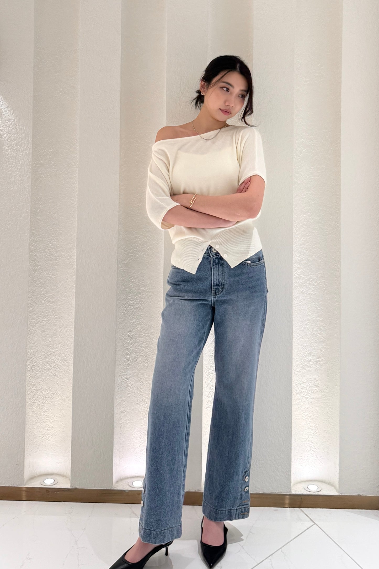 𝙎𝙖𝙡𝙚 Classic Ease Button-Hem Denim