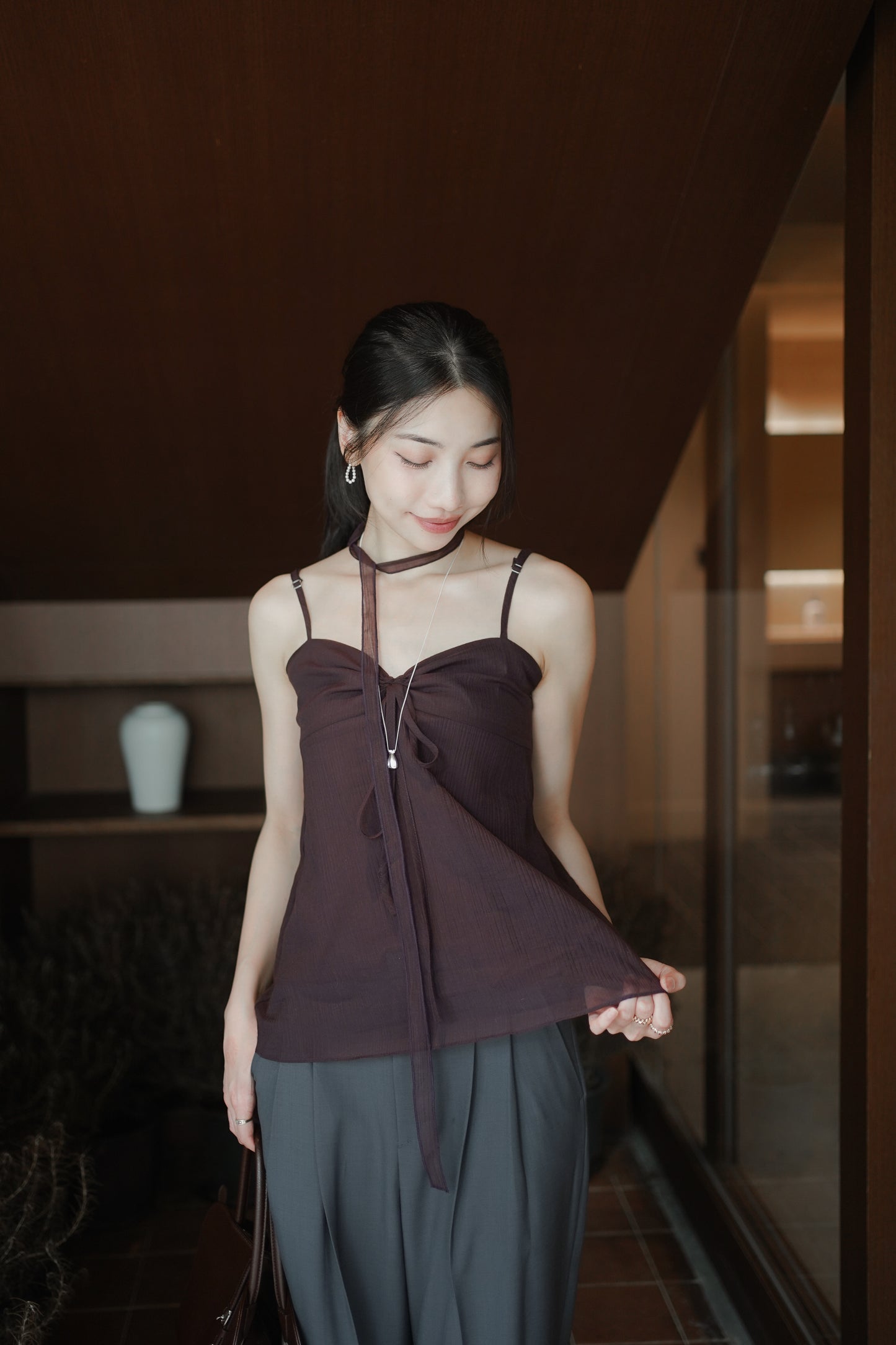 𝐉𝐮𝐧【優雅氣質款】Dusk Tie Top