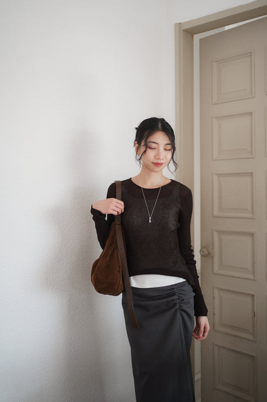 𝐒𝐞𝐩🇰🇷 Noir Sheer Slim Knit
