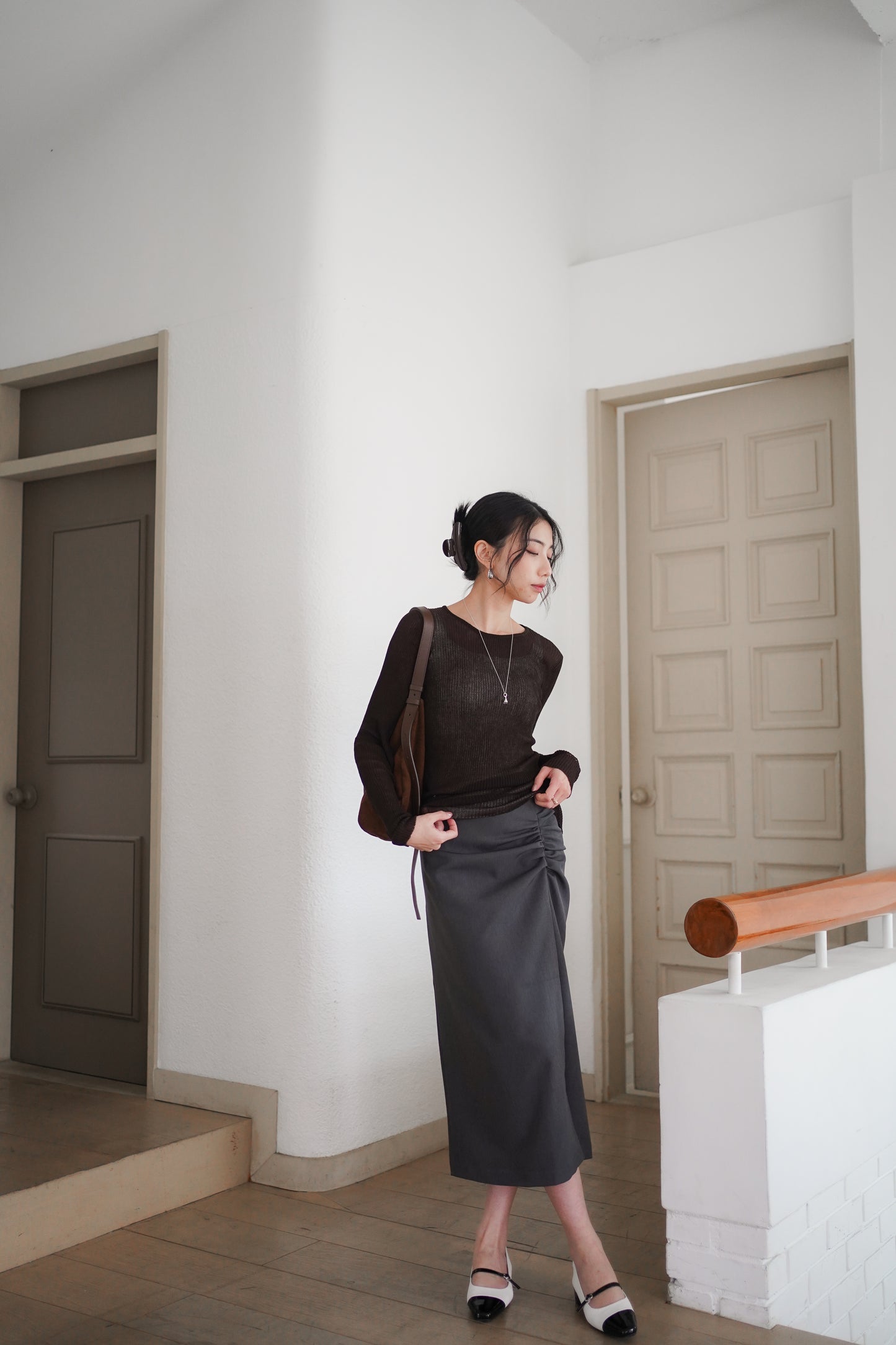 𝐒𝐞𝐩🇰🇷 Noir Sheer Slim Knit