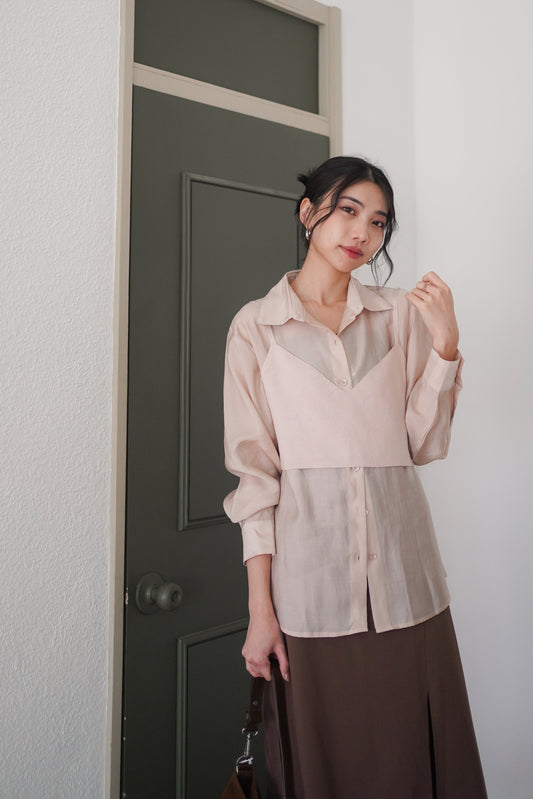 𝐒𝐞𝐩🇰🇷 Tencil Duo Layer Shirt Set