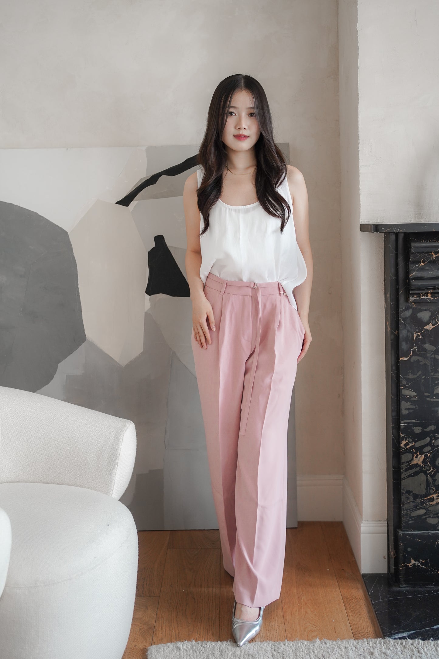 𝙆𝙧 🇰🇷 【𝓦𝓸𝓻𝓴𝔀𝓮𝓪𝓻】 Summer Belted Suit Pants