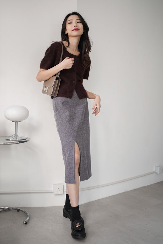 SALE❗️U-cut Wool Midi Skirt