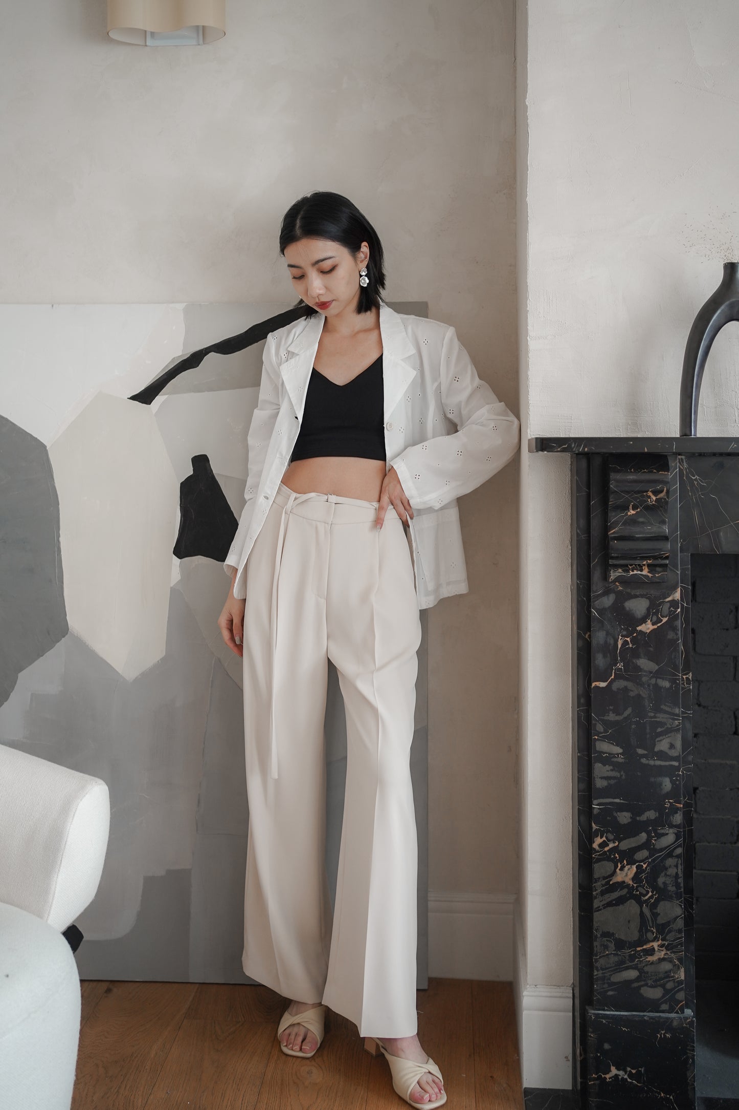 𝙆𝙧 🇰🇷 【𝓦𝓸𝓻𝓴𝔀𝓮𝓪𝓻】 Summer Belted Suit Pants