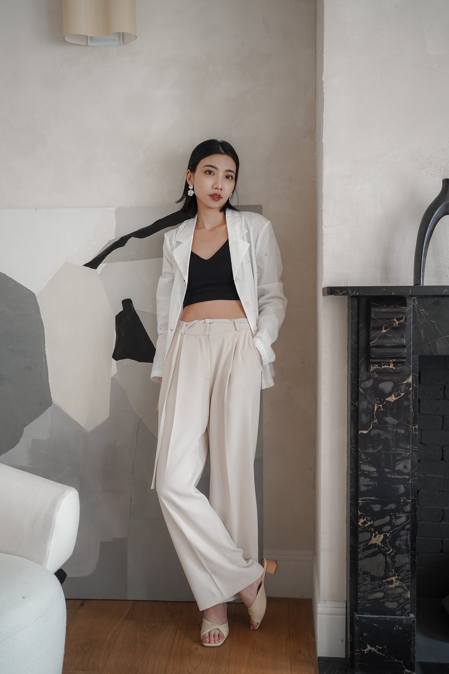 𝙆𝙧 🇰🇷 【𝓦𝓸𝓻𝓴𝔀𝓮𝓪𝓻】 Summer Belted Suit Pants