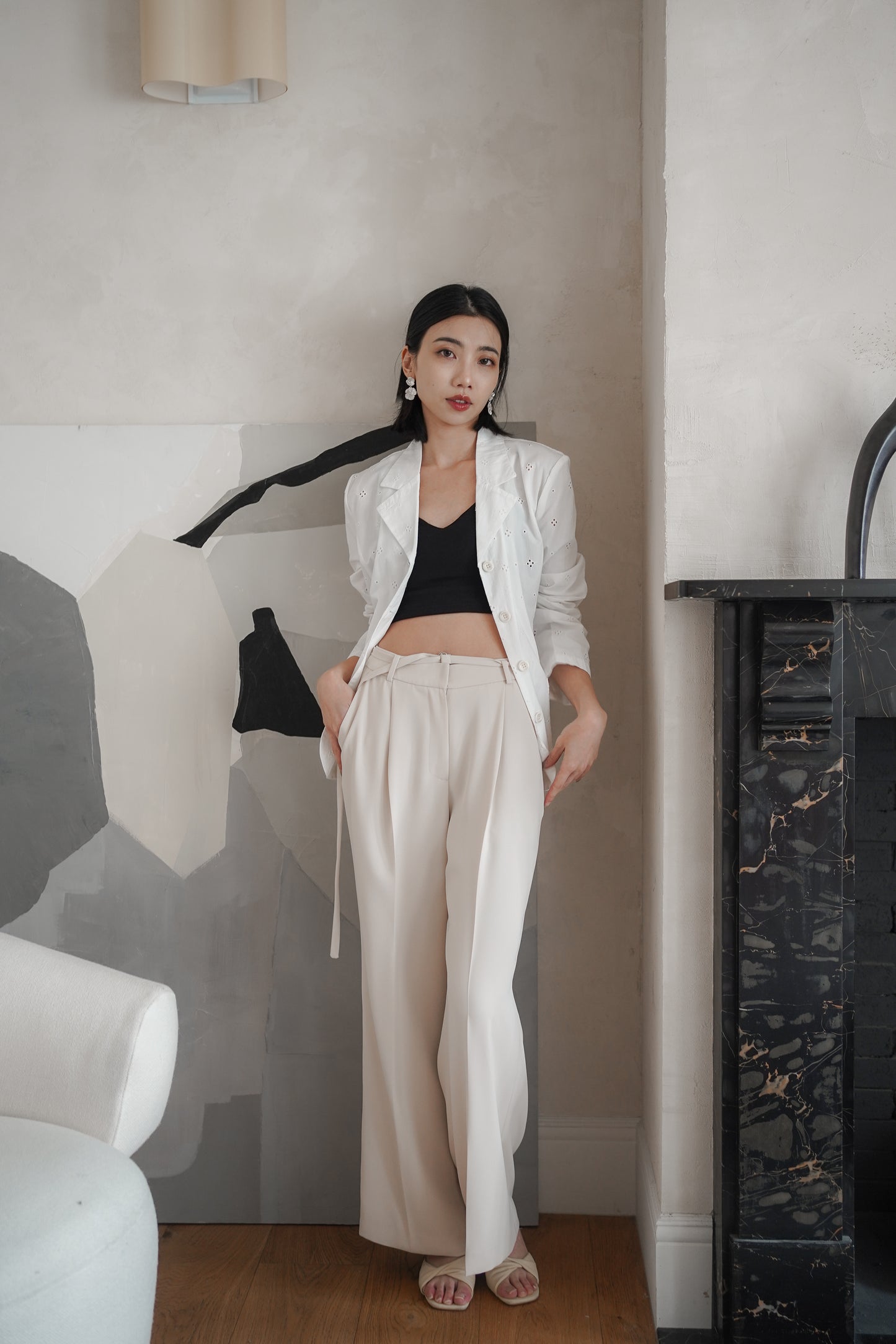 𝙆𝙧 🇰🇷 【𝓦𝓸𝓻𝓴𝔀𝓮𝓪𝓻】 Summer Belted Suit Pants