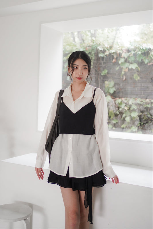 𝐒𝐞𝐩🇰🇷 Tencil Duo Layer Shirt Set