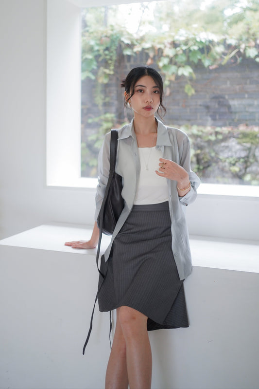 𝐒𝐞𝐩🇰🇷 Asym Striped Skirt