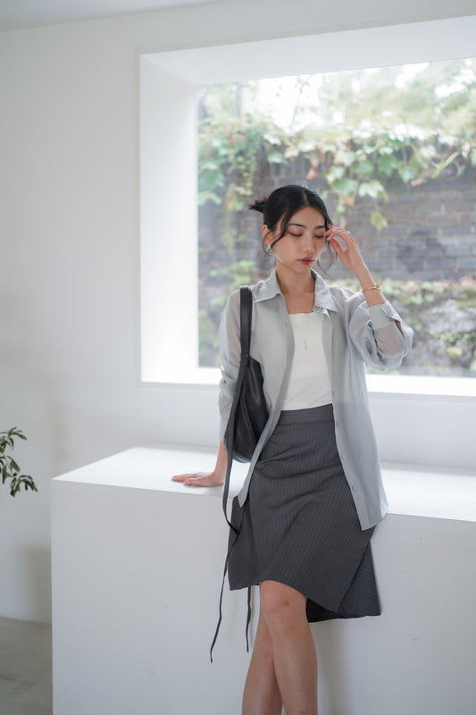 𝐒𝐞𝐩🇰🇷 Asym Striped Skirt