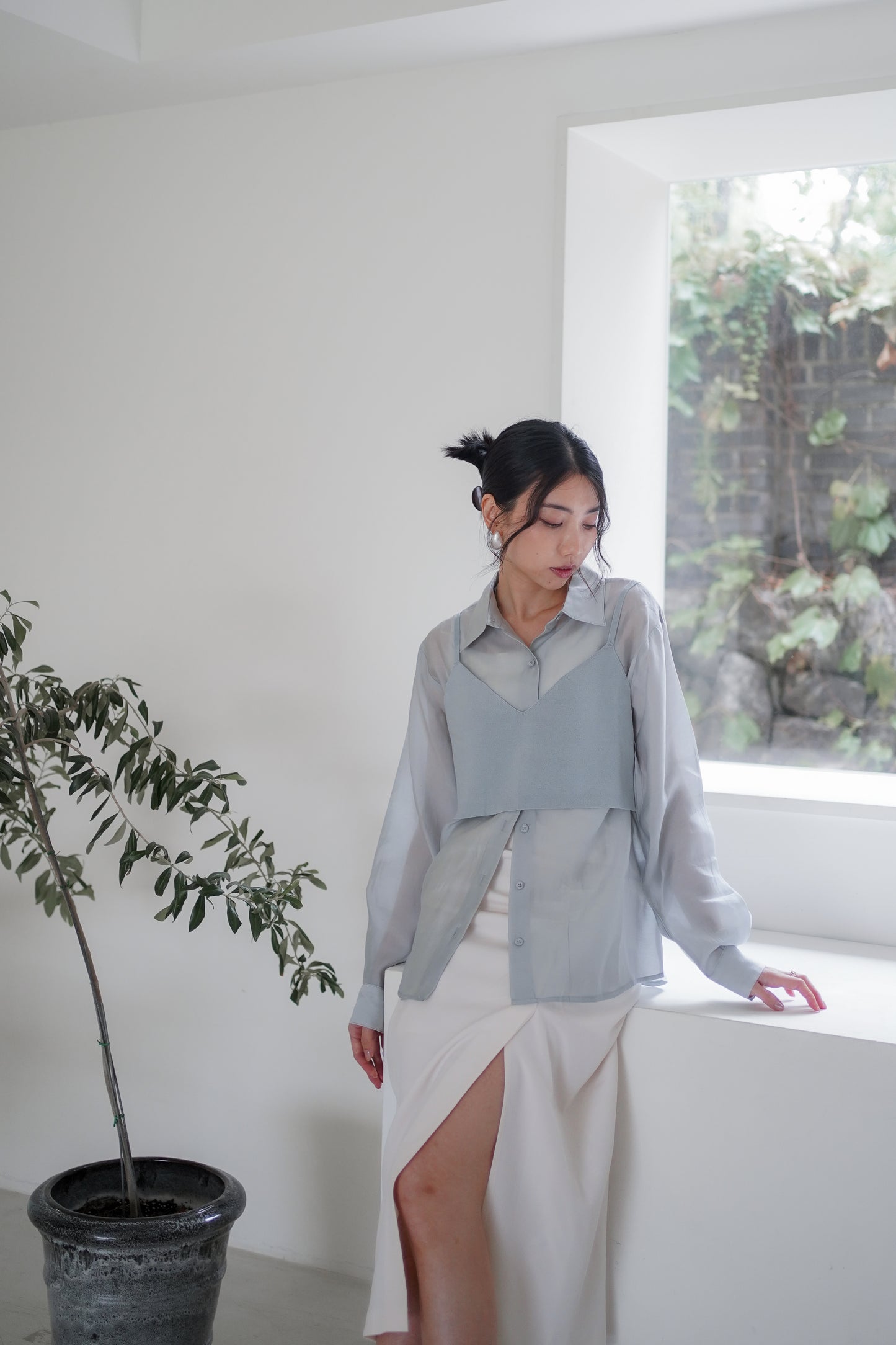 𝐒𝐞𝐩🇰🇷 Tencil Duo Layer Shirt Set