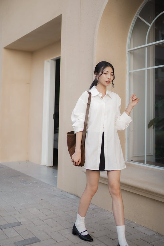𝐎𝐜𝐭 Layered Wrap Shirt 【免熨自然直！】