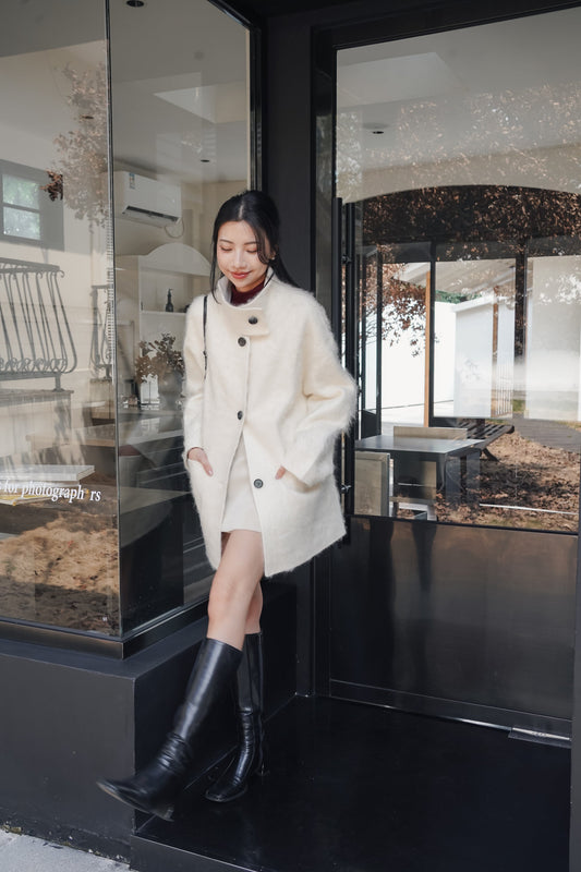 Soft Cocoon Coat — Ivory