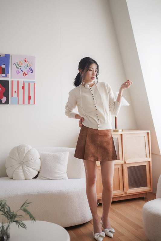 𝐎𝐜𝐭 Velvet Suede Mini Skort