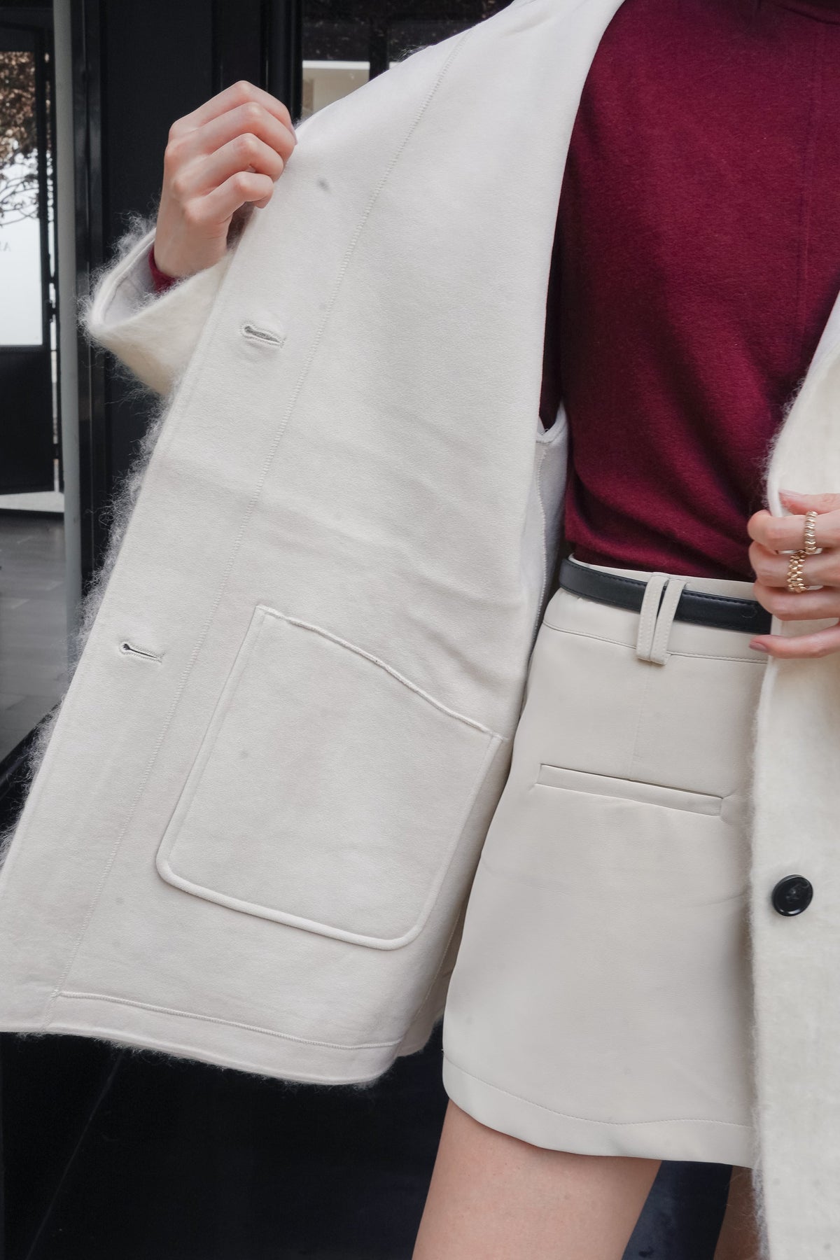 Soft Cocoon Coat — Ivory