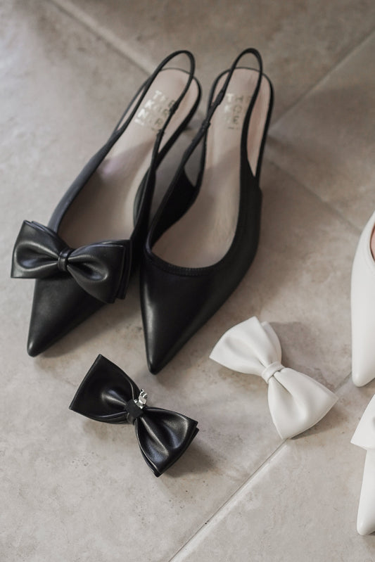 Kedi Matte Ribbon Heels - Ivory