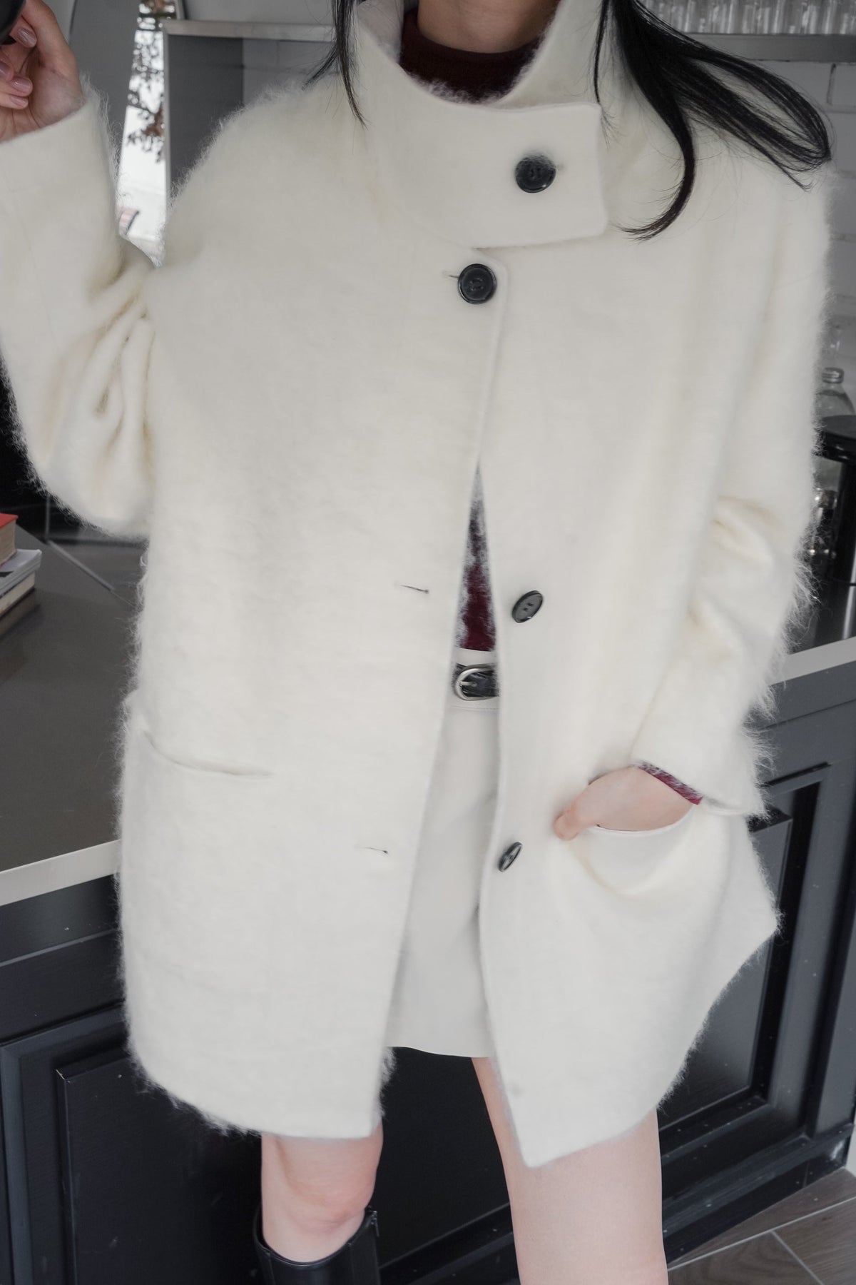 Soft Cocoon Coat — Ivory