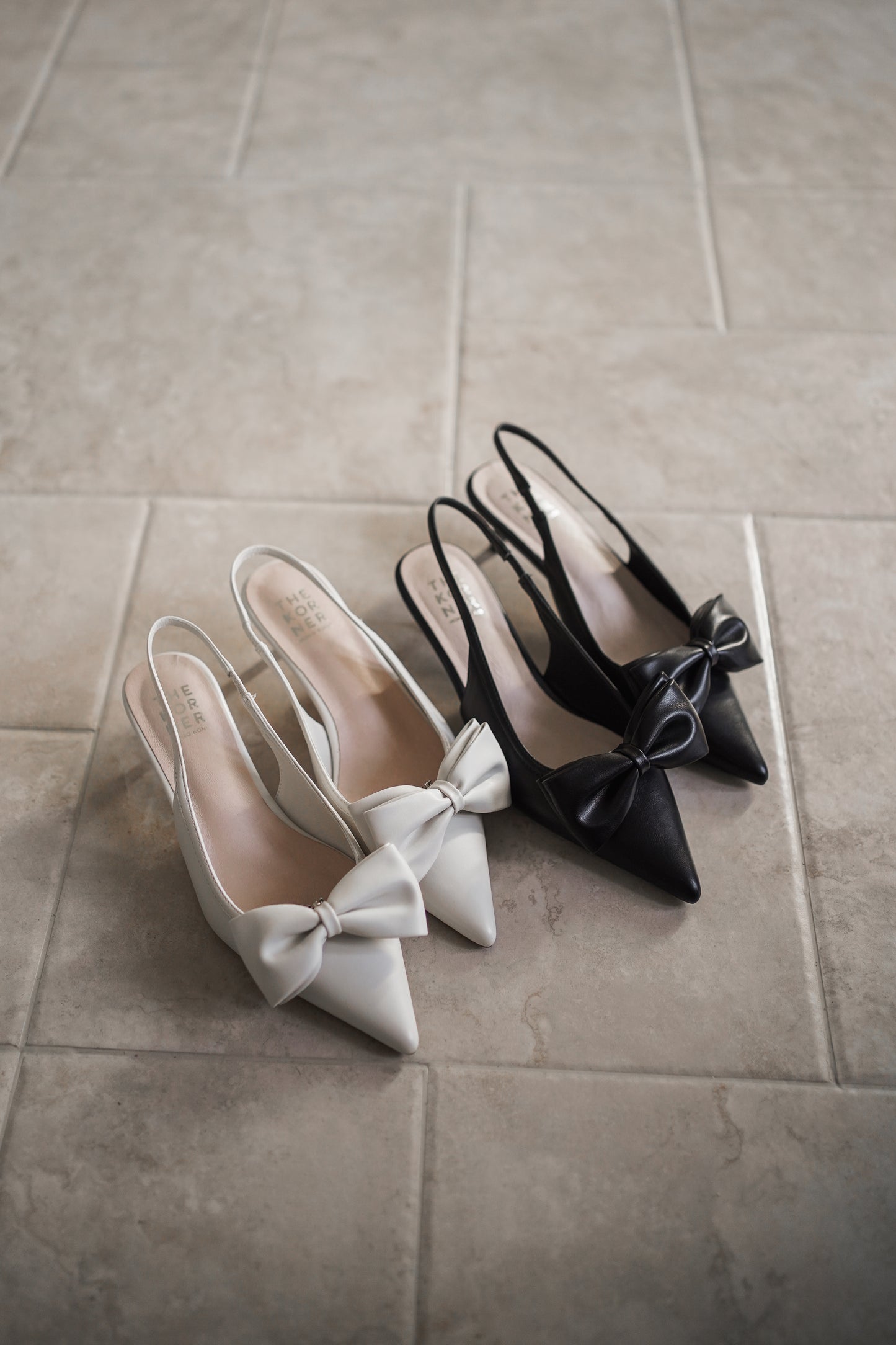 Kedi Matte Ribbon Heels - Black