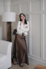 KR 𝐎𝐜𝐭 Fluid Satin Midi Skirt