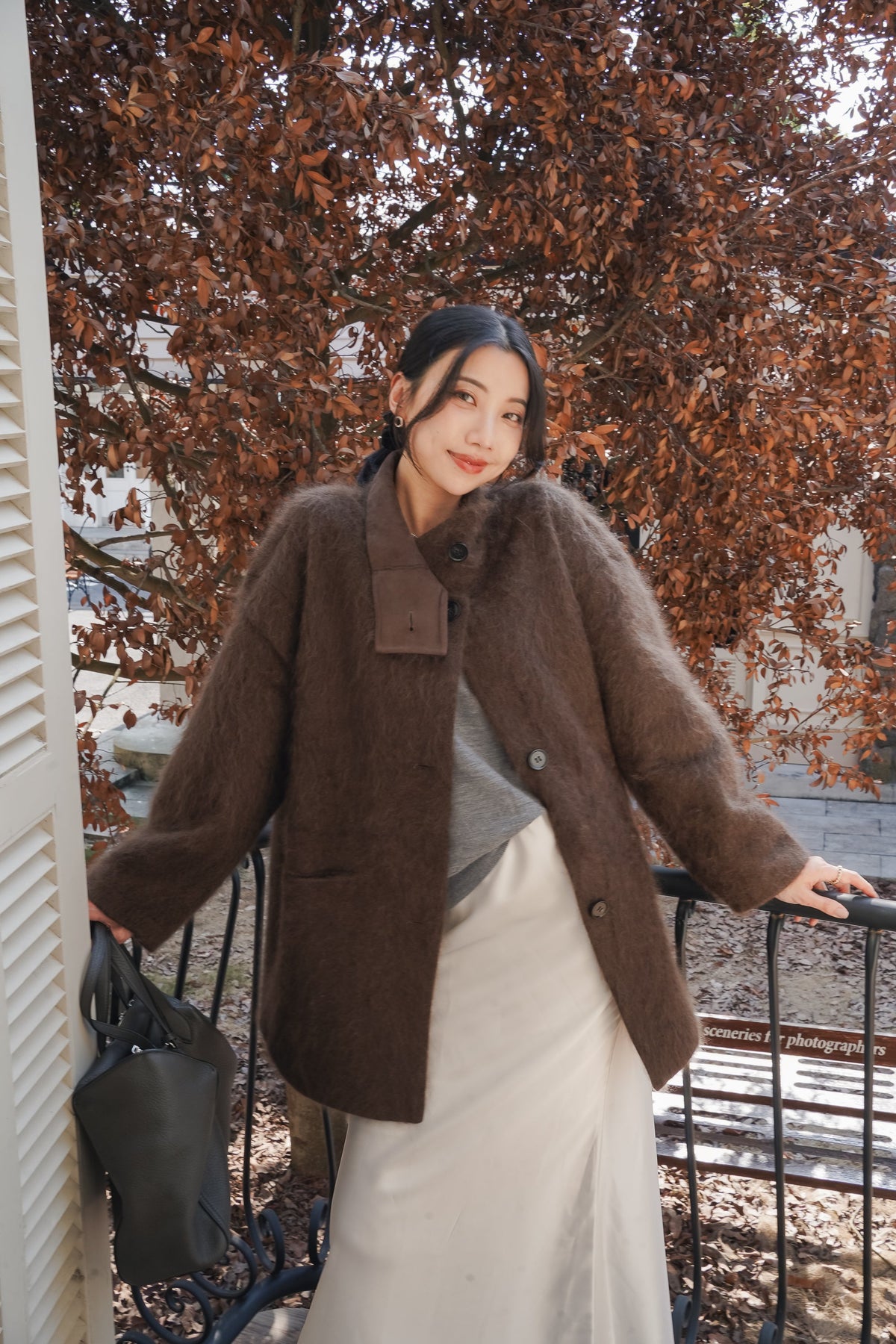 Soft Cocoon Coat — Brown