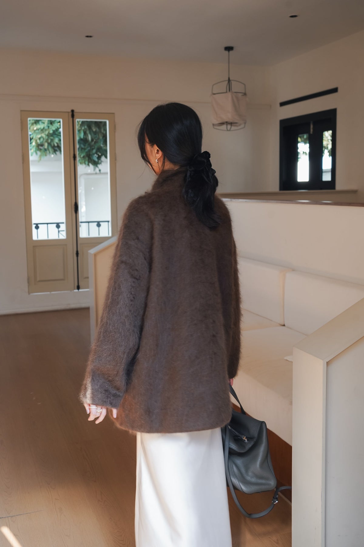 Soft Cocoon Coat — Brown