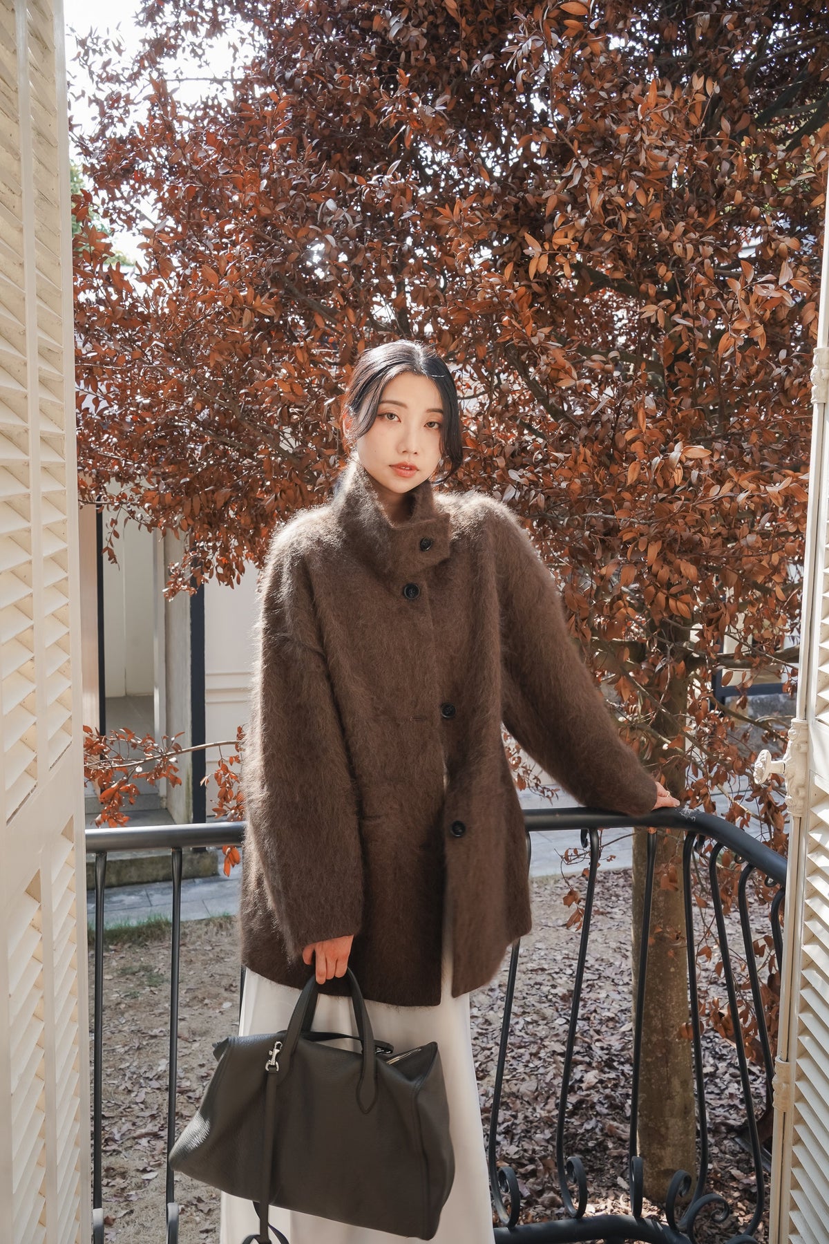 Soft Cocoon Coat — Brown