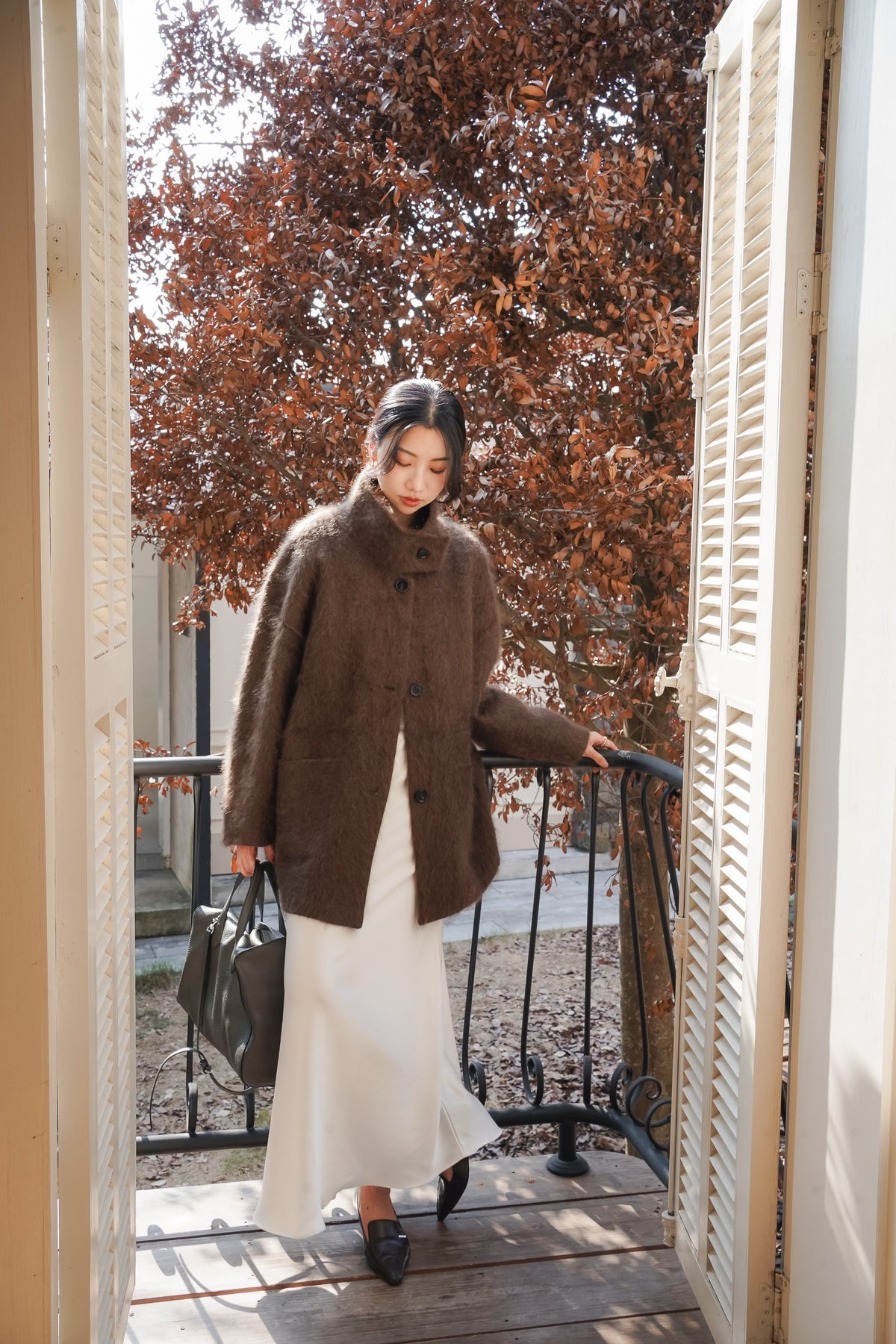 Soft Cocoon Coat — Brown