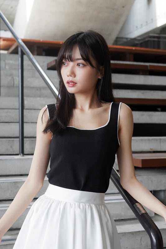 𝐌𝐚𝐫🇰🇷 Outlined Square Neck Vest ᵇᵉˢᵗ ⁱᵗᵉᵐ