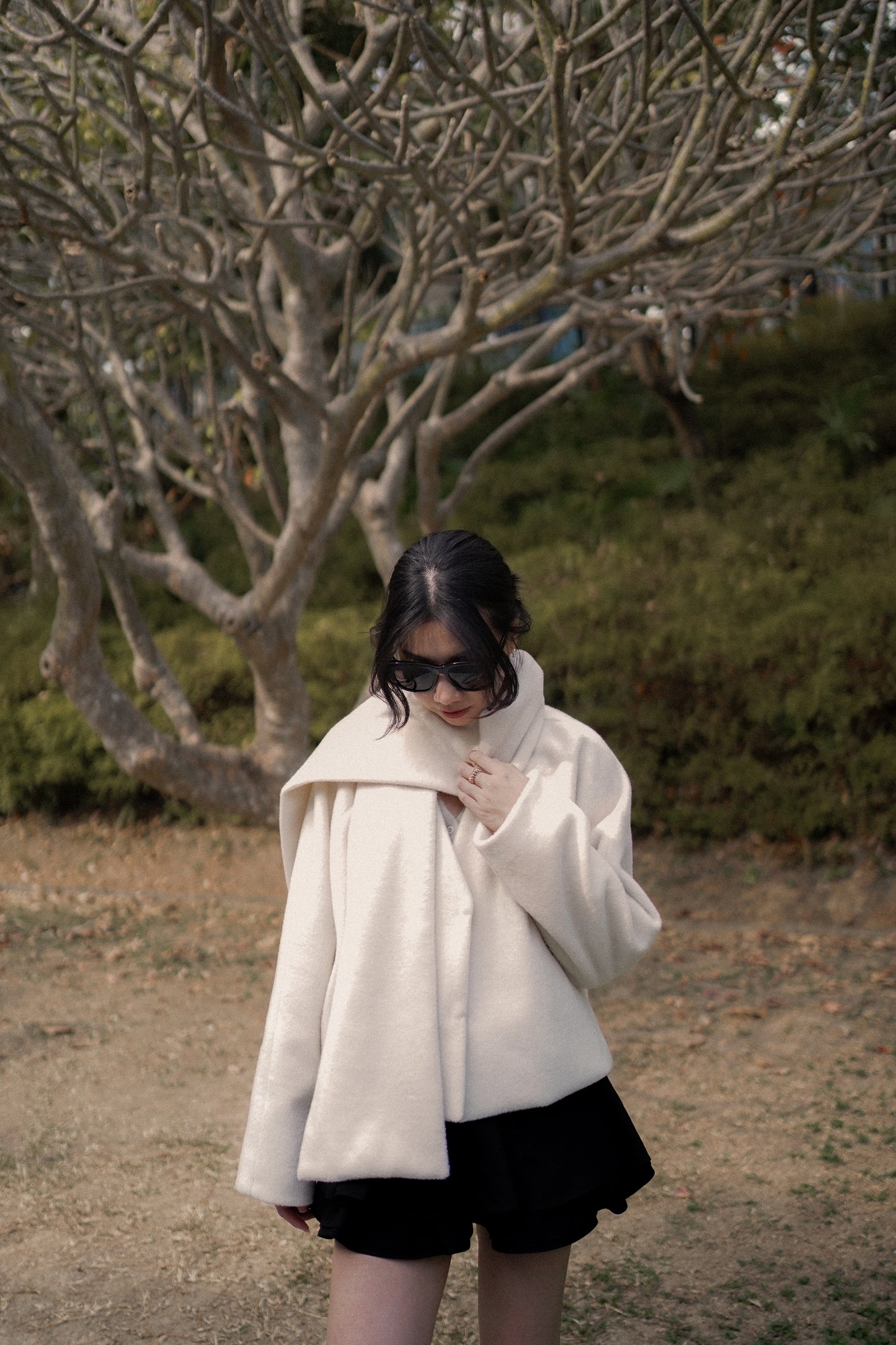 𝐃𝐞𝐜 【Kedi Made】Atelier Wool Coat & Scarf Set 〖法式極簡短外套〗