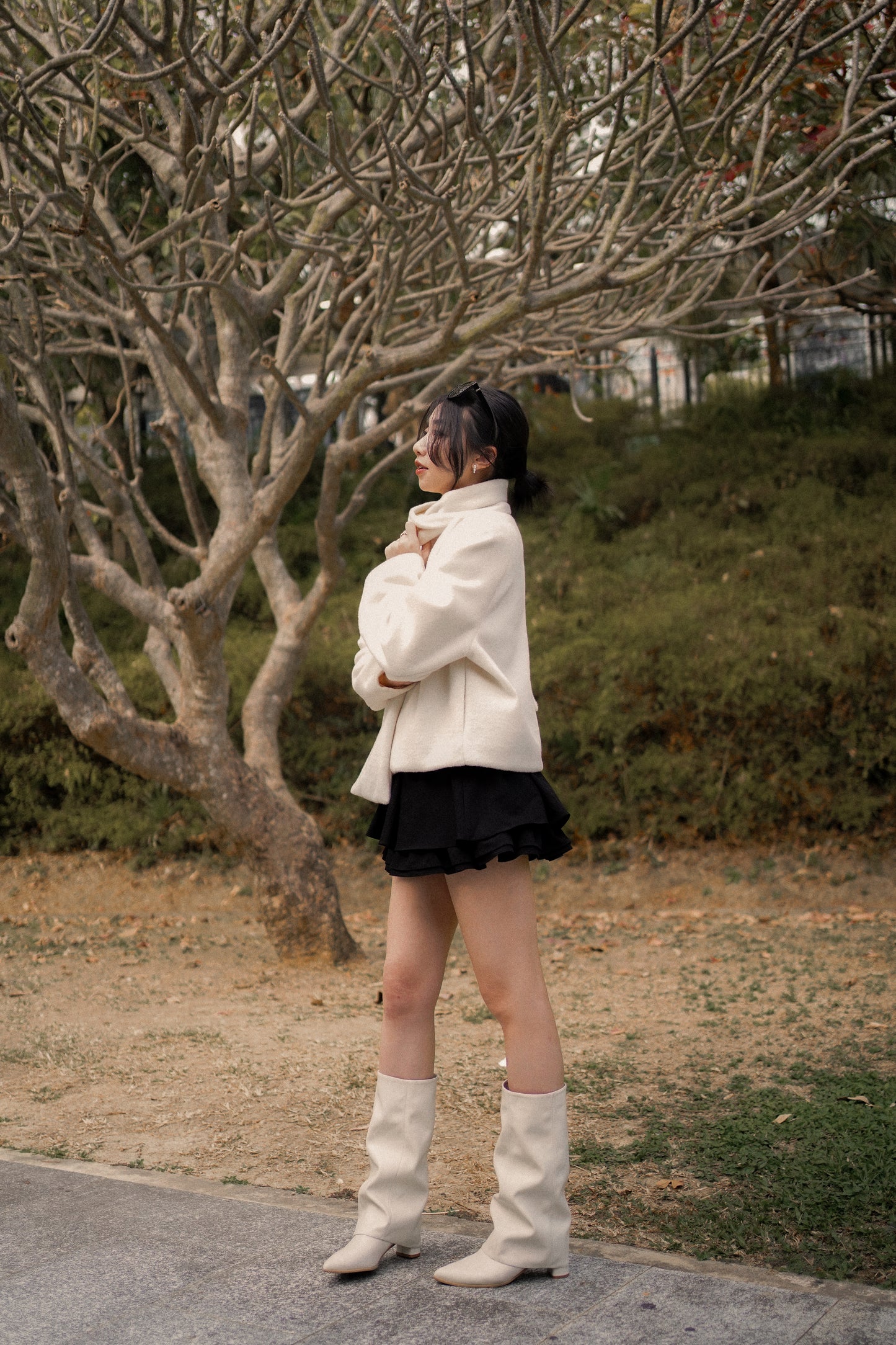 𝐃𝐞𝐜 【Kedi Made】Atelier Wool Coat & Scarf Set 〖法式極簡短外套〗