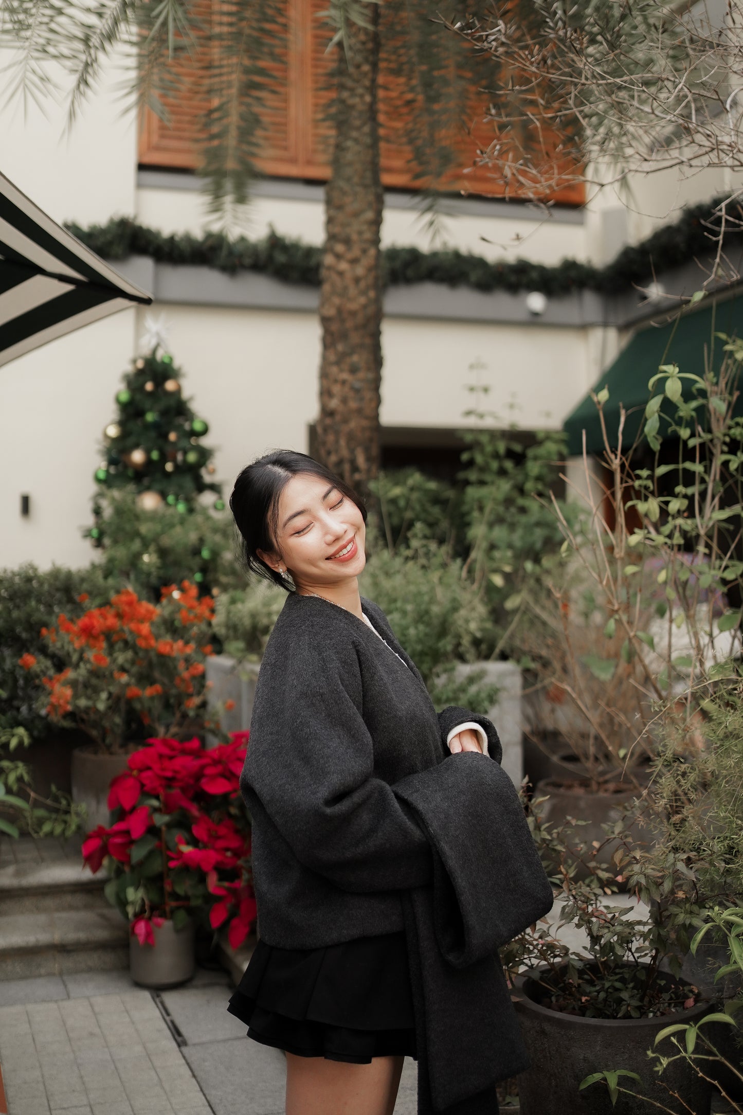 𝐃𝐞𝐜 【Kedi Made】Atelier Wool Coat & Scarf Set 〖法式極簡短外套〗