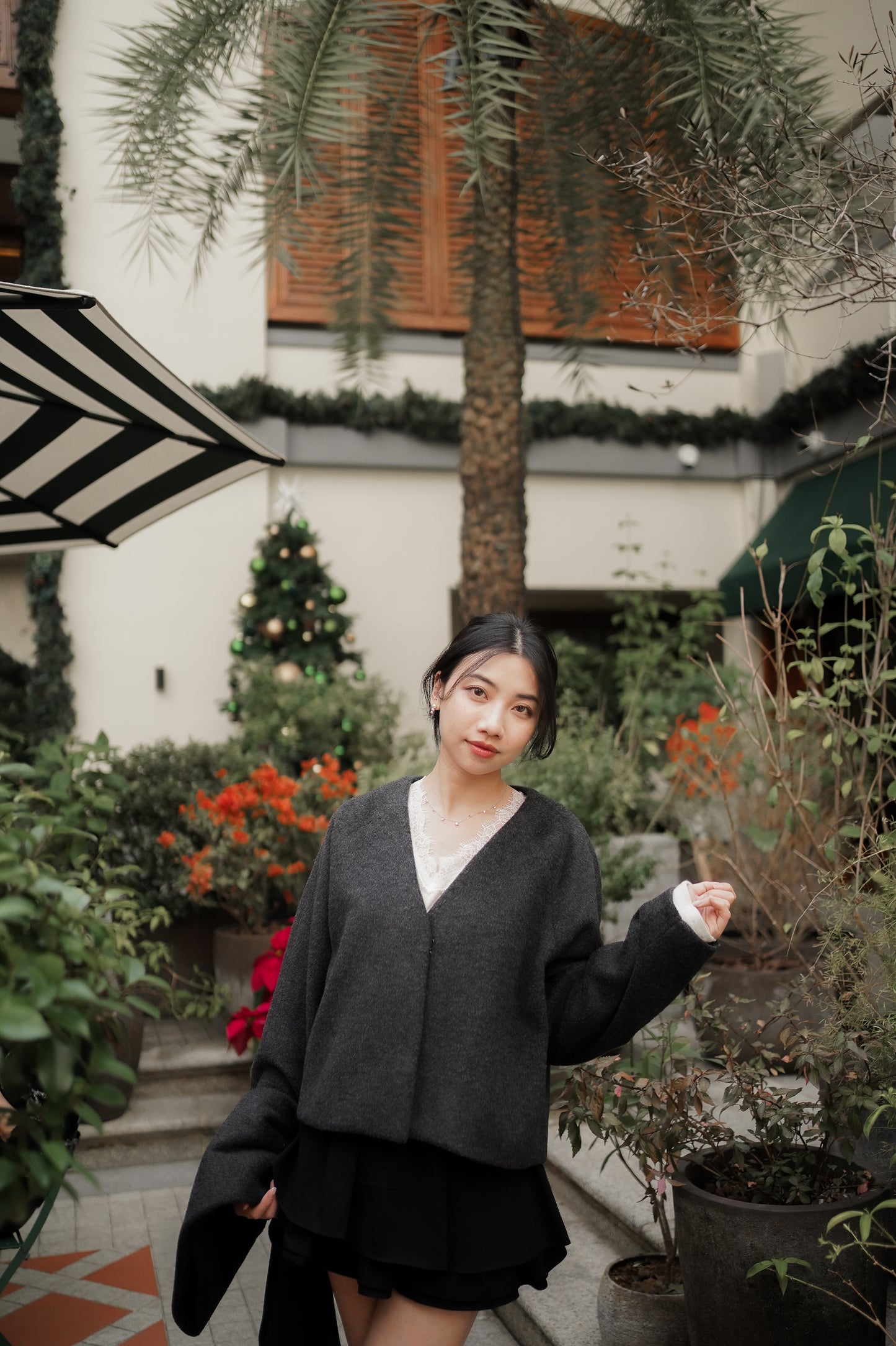 𝐃𝐞𝐜 【Kedi Made】Atelier Wool Coat & Scarf Set 〖法式極簡短外套〗